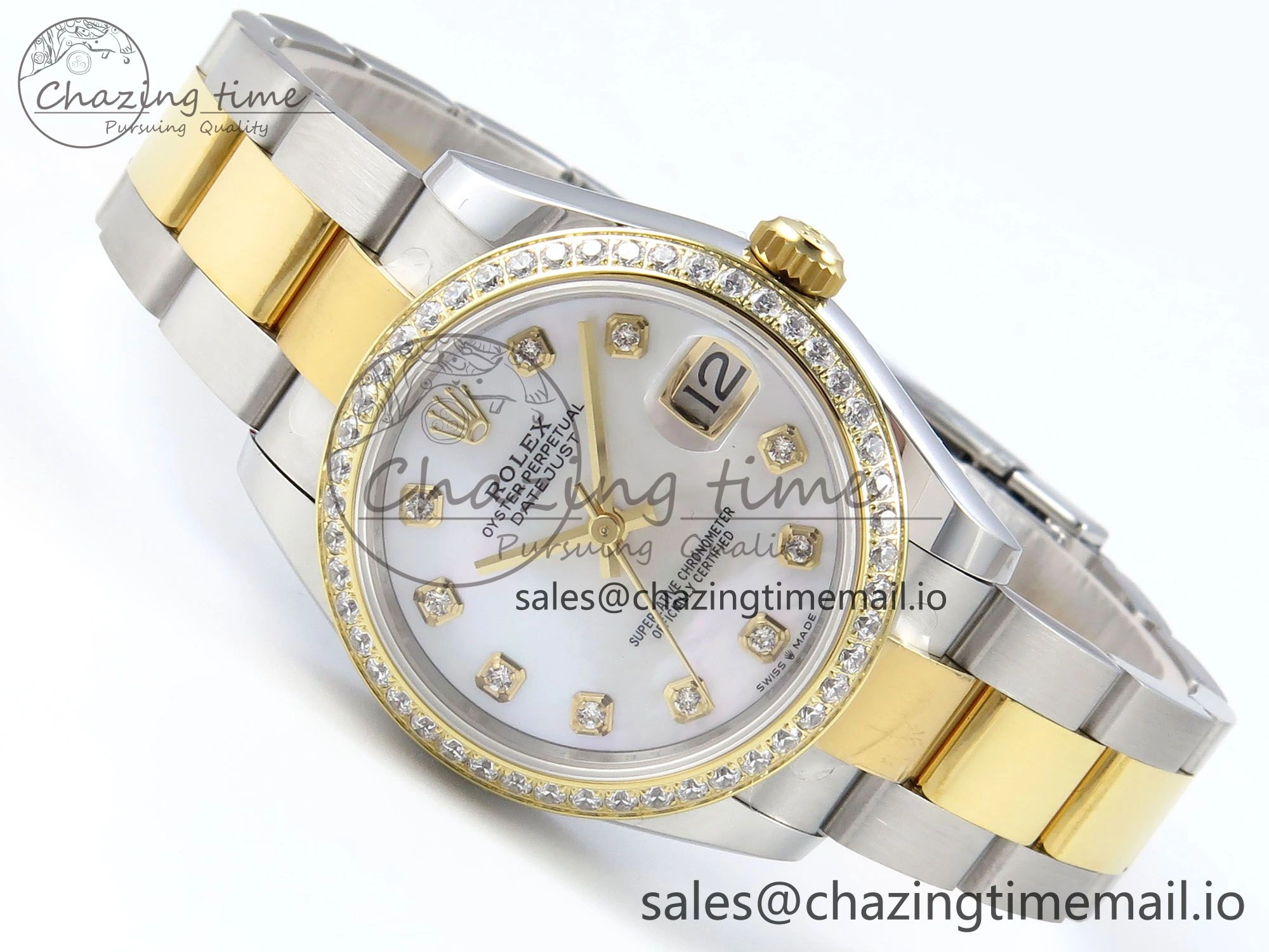 DateJust 31 278383RBR ARF 1:1 Best Edition 904L Steel White MOP Dial Diamonds Bezel on SS YG Oyster Bracelet ETA Chic 399