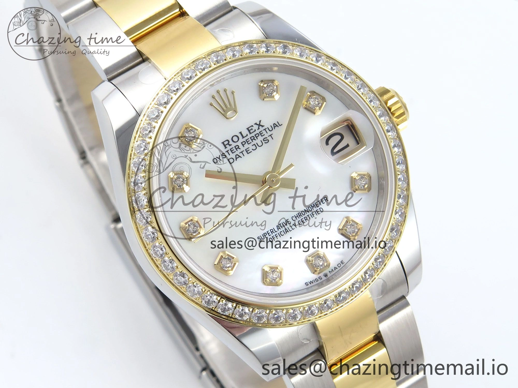 DateJust 31 278383RBR ARF 1:1 Best Edition 904L Steel White MOP Dial Diamonds Bezel on SS YG Oyster Bracelet ETA Chic 399
