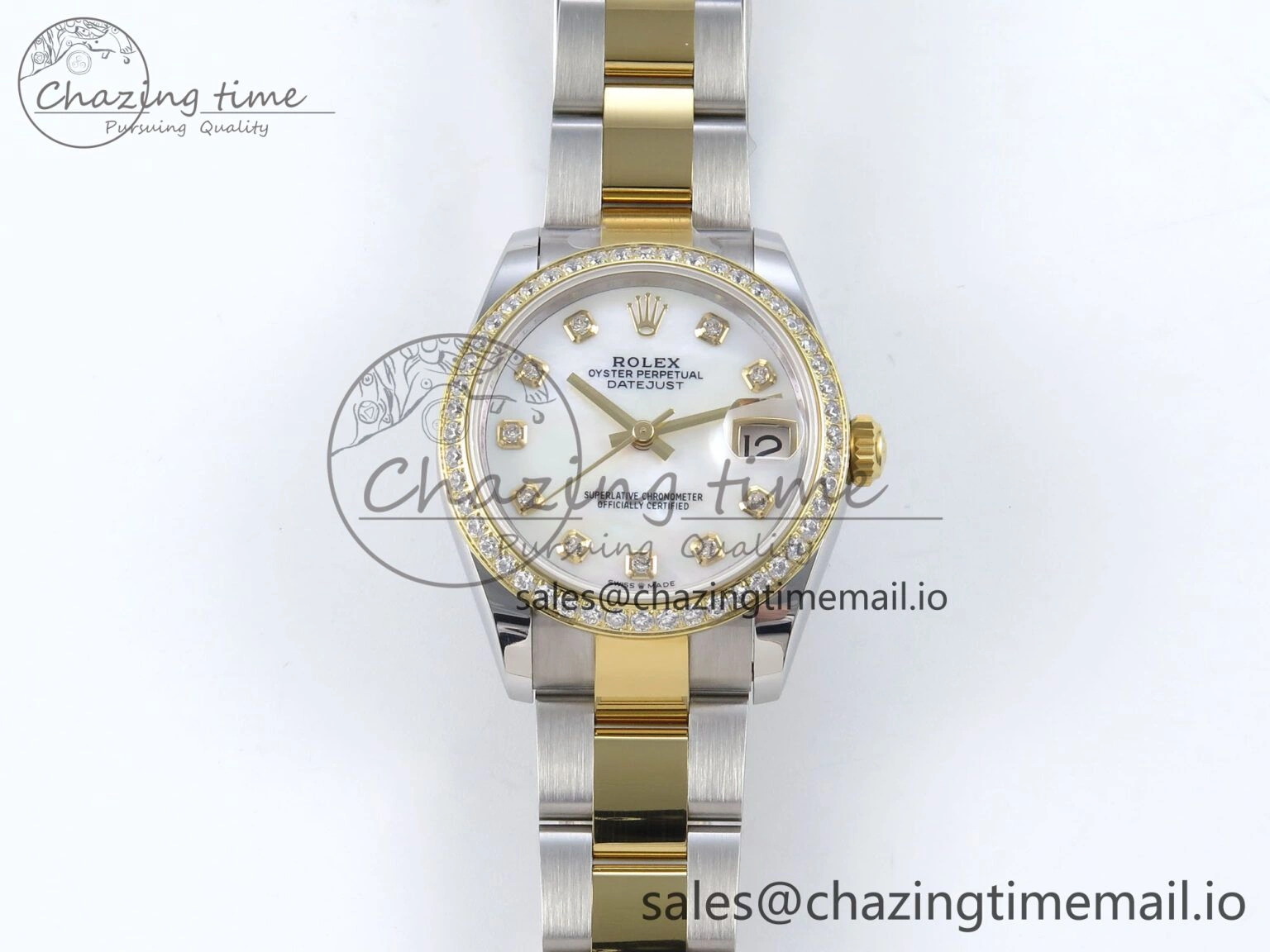 DateJust 31 278383RBR ARF 1:1 Best Edition 904L Steel White MOP Dial Diamonds Bezel on SS YG Oyster Bracelet ETA Chic 399