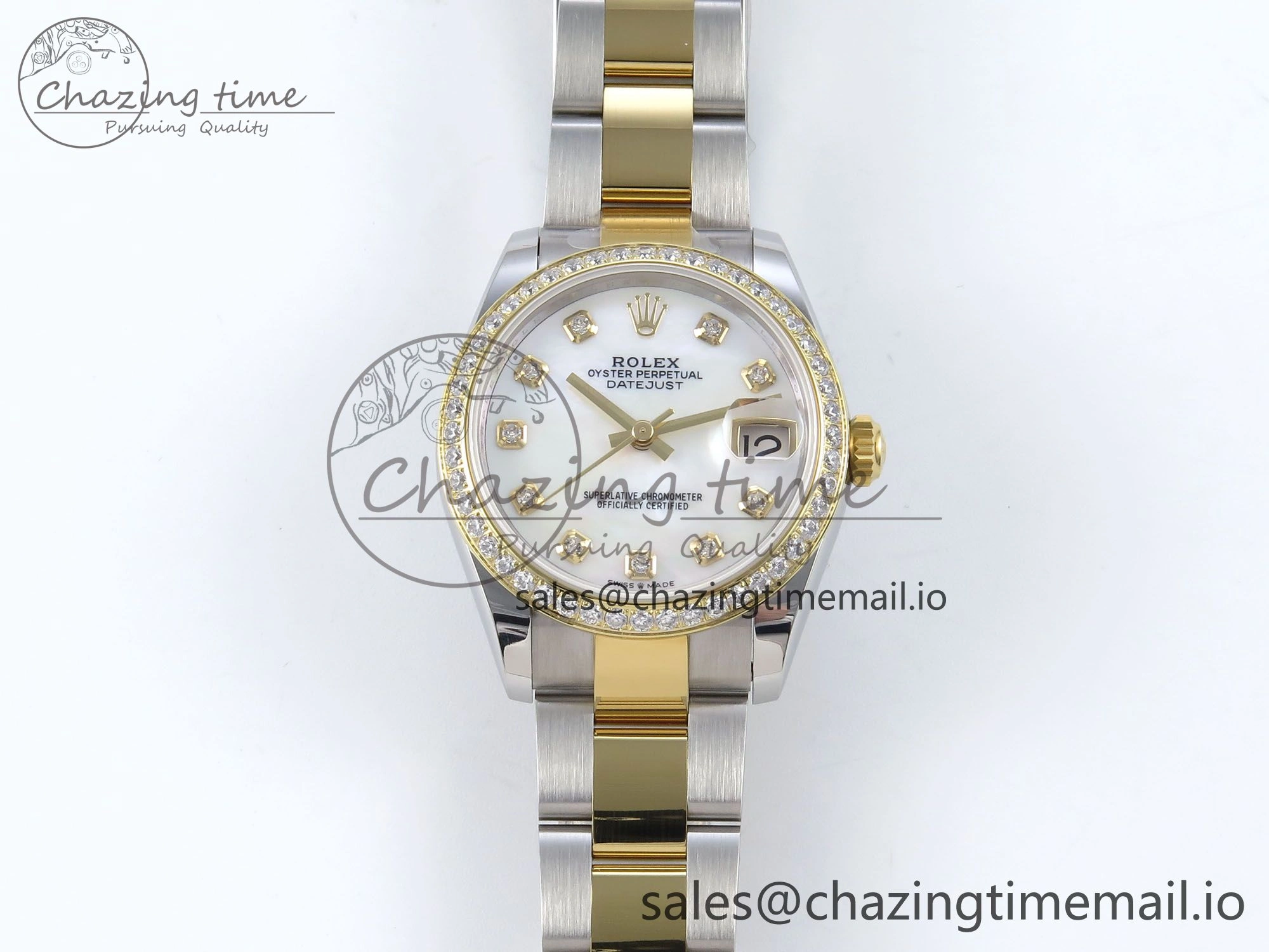 DateJust 31 278383RBR ARF 1:1 Best Edition 904L Steel White MOP Dial Diamonds Bezel on SS YG Oyster Bracelet ETA Chic 399