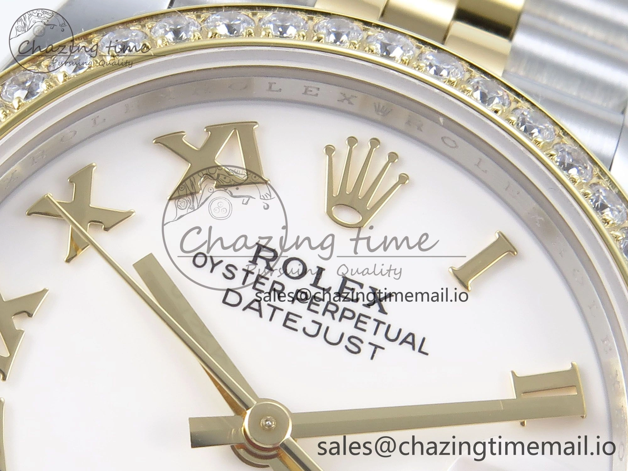BestValue DateJust 31 278383RBR ARF 1:1 Best Edition 904L Steel White Roman Dial Diamonds Bezel on SS YG Jubilee Bracelet ETA 407