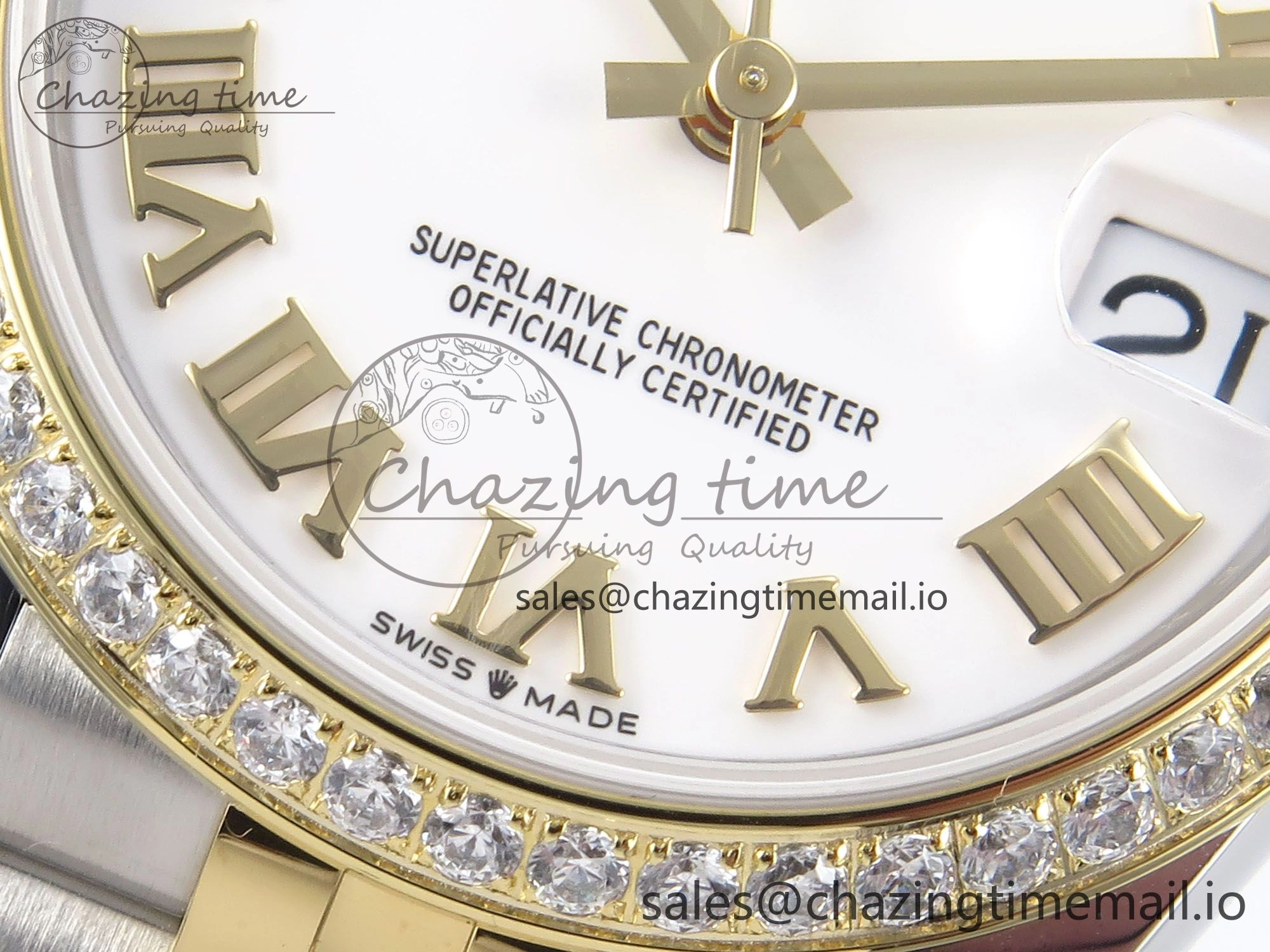 BestValue DateJust 31 278383RBR ARF 1:1 Best Edition 904L Steel White Roman Dial Diamonds Bezel on SS YG Jubilee Bracelet ETA 407