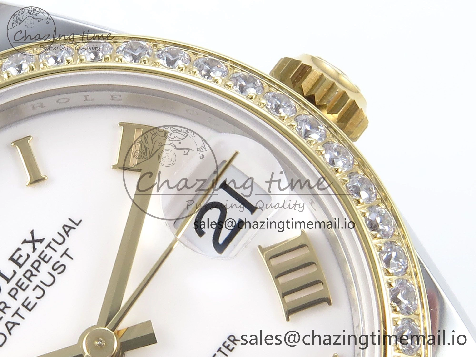 BestValue DateJust 31 278383RBR ARF 1:1 Best Edition 904L Steel White Roman Dial Diamonds Bezel on SS YG Jubilee Bracelet ETA 407