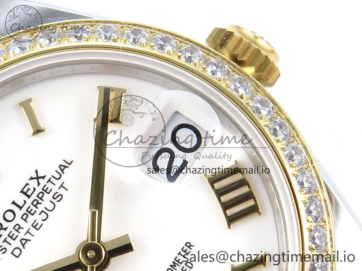 DateJust 31 278383RBR ARF 1:1 Best Edition 904L Steel White Roman Dial Diamonds Bezel on SS YG Oyster Bracelet ETA MoistureWicking 400