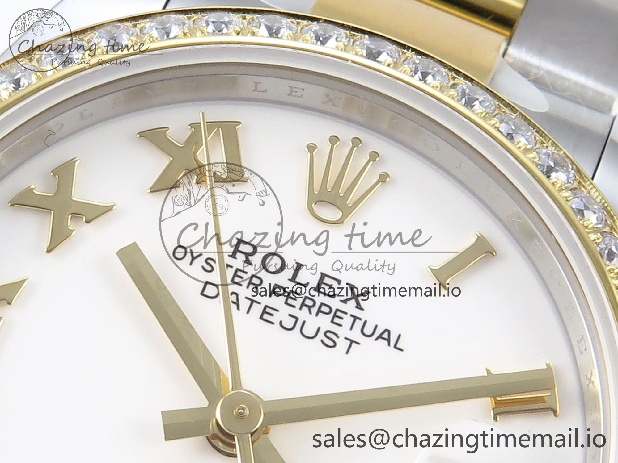 DateJust 31 278383RBR ARF 1:1 Best Edition 904L Steel White Roman Dial Diamonds Bezel on SS YG Oyster Bracelet ETA MoistureWicking 400