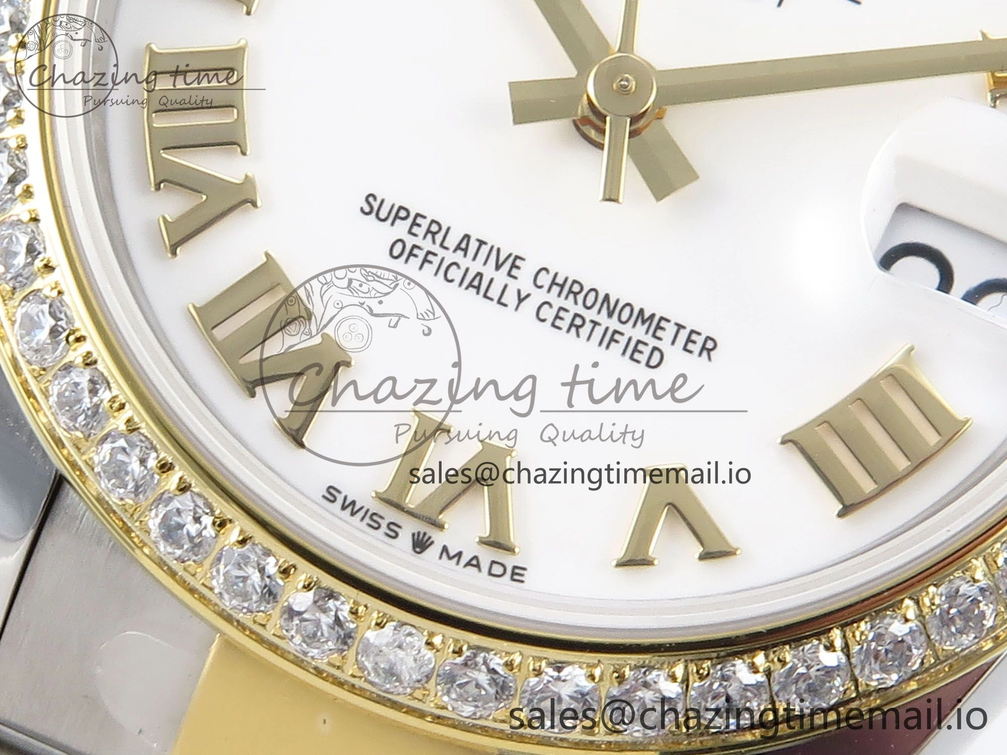 DateJust 31 278383RBR ARF 1:1 Best Edition 904L Steel White Roman Dial Diamonds Bezel on SS YG Oyster Bracelet ETA MoistureWicking 400