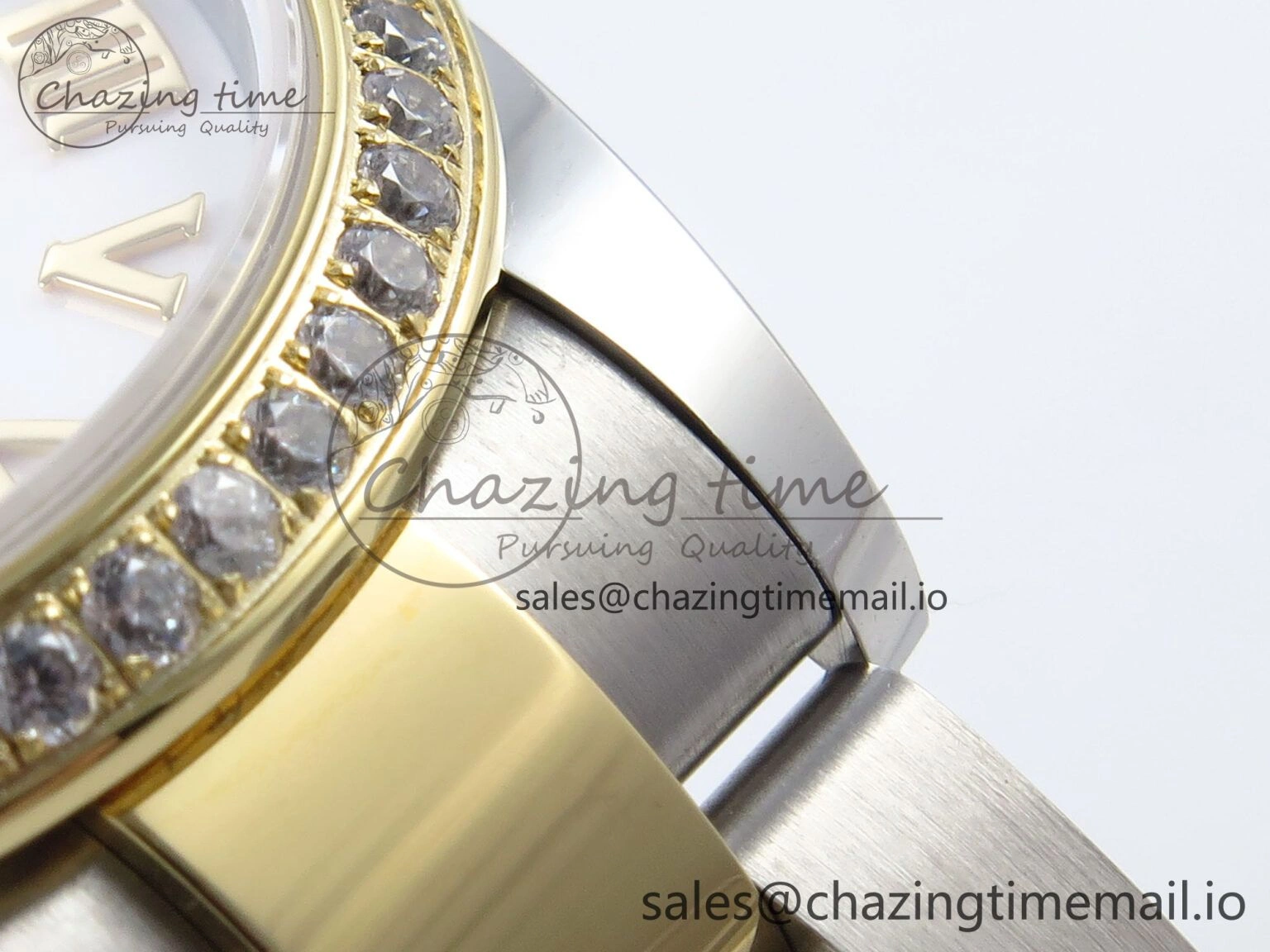 DateJust 31 278383RBR ARF 1:1 Best Edition 904L Steel White Roman Dial Diamonds Bezel on SS YG Oyster Bracelet ETA MoistureWicking 400