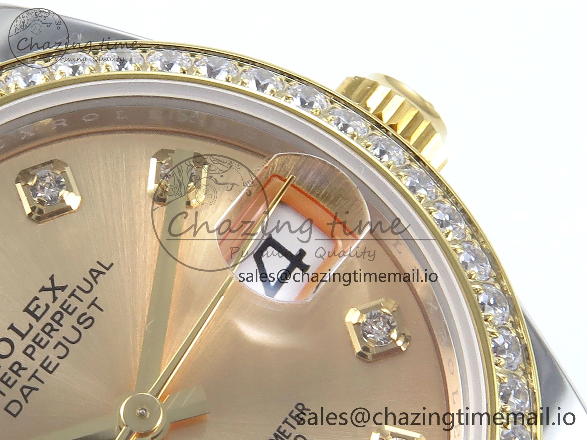 MultiPurpose DateJust 31 278383RBR ARF 1:1 Best Edition 904L Steel YG Diamonds Dial Diamonds Bezel on SS YG Jubilee Bracelet ETA 415