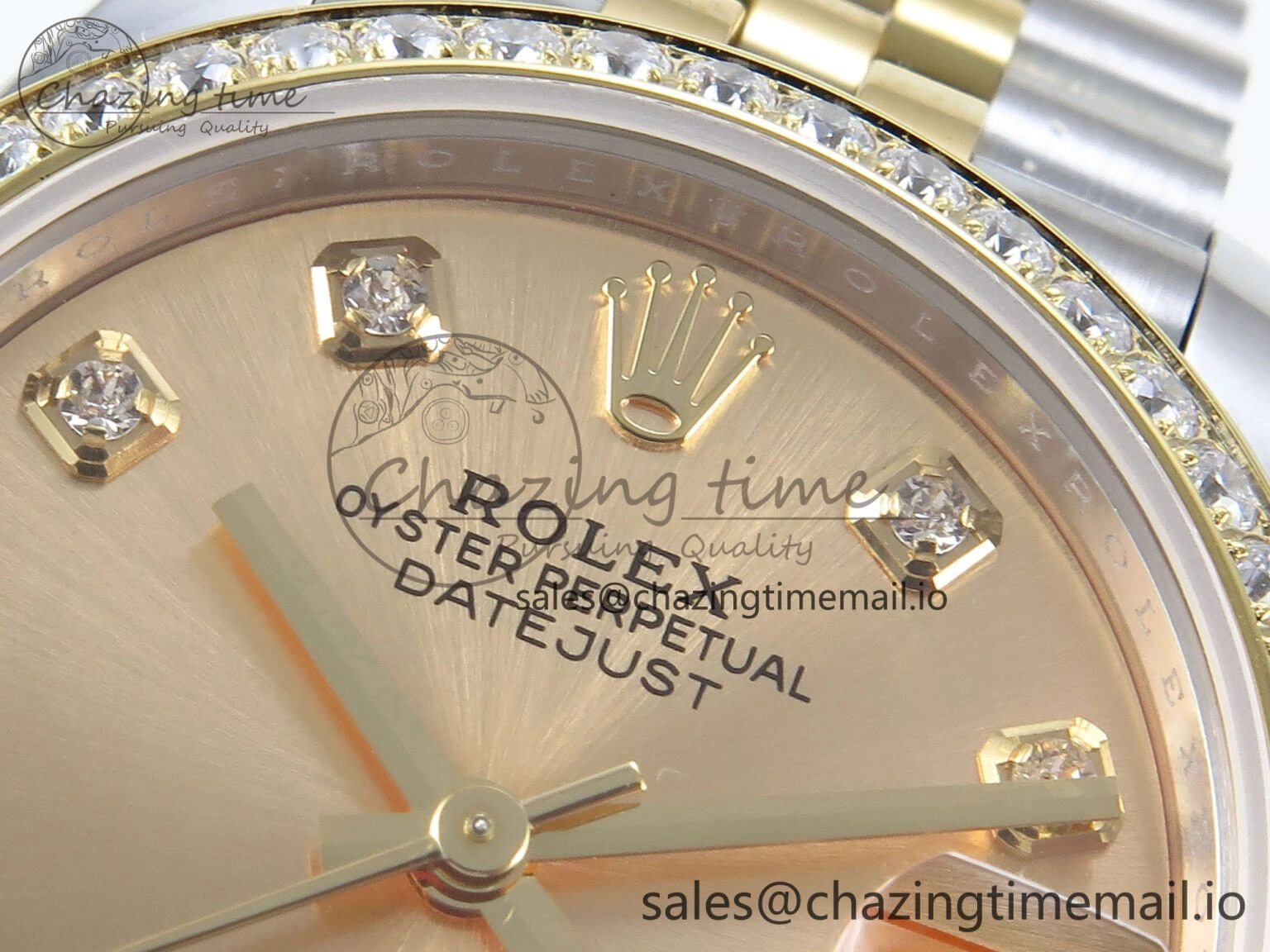 MultiPurpose DateJust 31 278383RBR ARF 1:1 Best Edition 904L Steel YG Diamonds Dial Diamonds Bezel on SS YG Jubilee Bracelet ETA 415