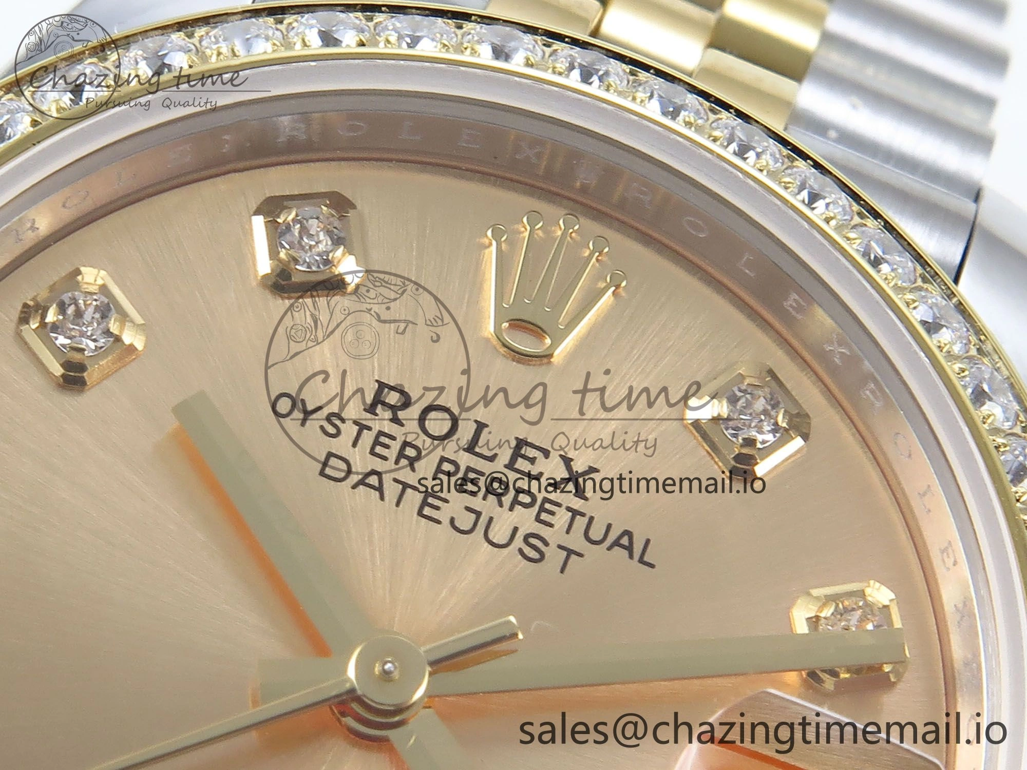 MultiPurpose DateJust 31 278383RBR ARF 1:1 Best Edition 904L Steel YG Diamonds Dial Diamonds Bezel on SS YG Jubilee Bracelet ETA 415