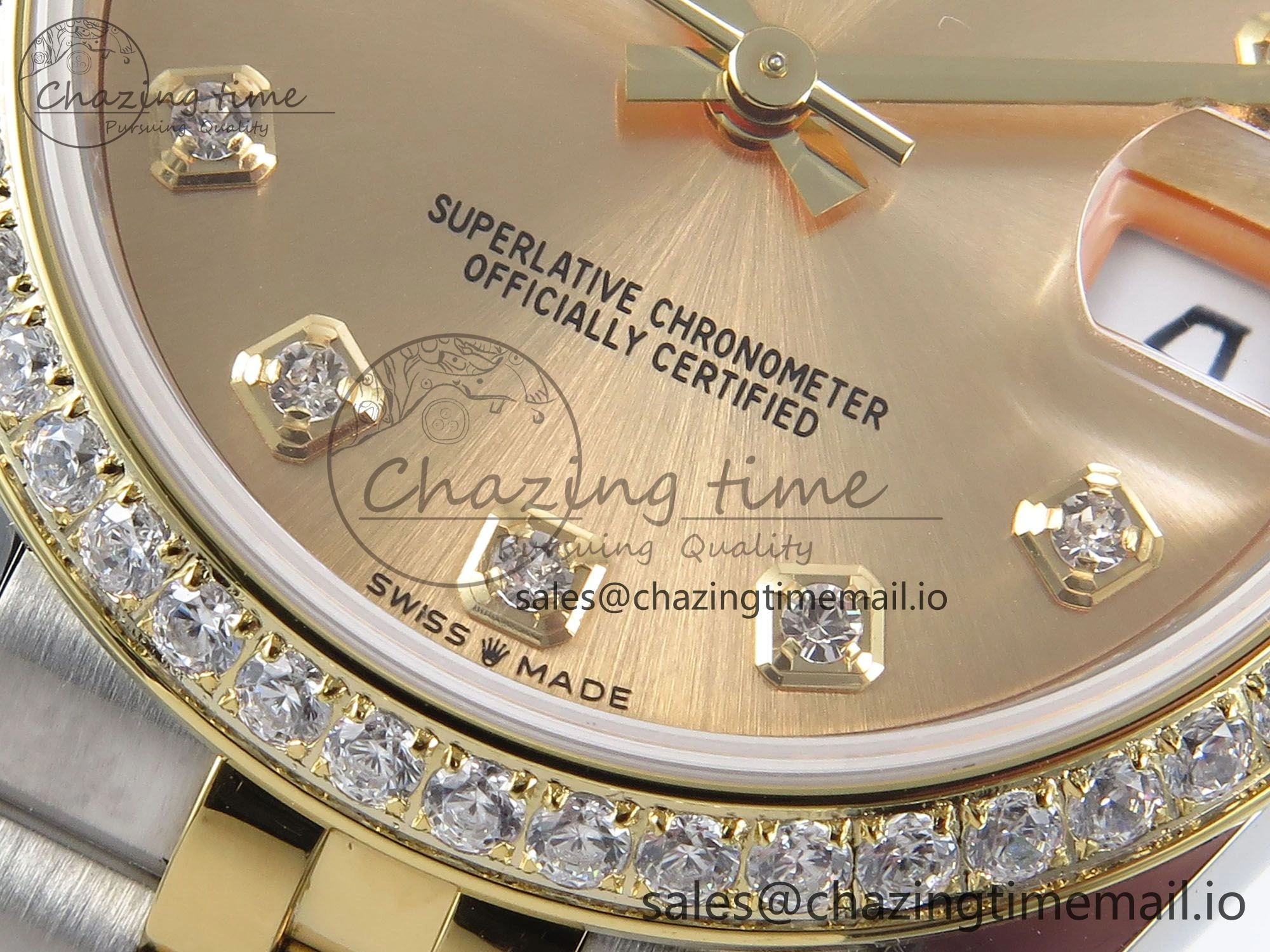 MultiPurpose DateJust 31 278383RBR ARF 1:1 Best Edition 904L Steel YG Diamonds Dial Diamonds Bezel on SS YG Jubilee Bracelet ETA 415