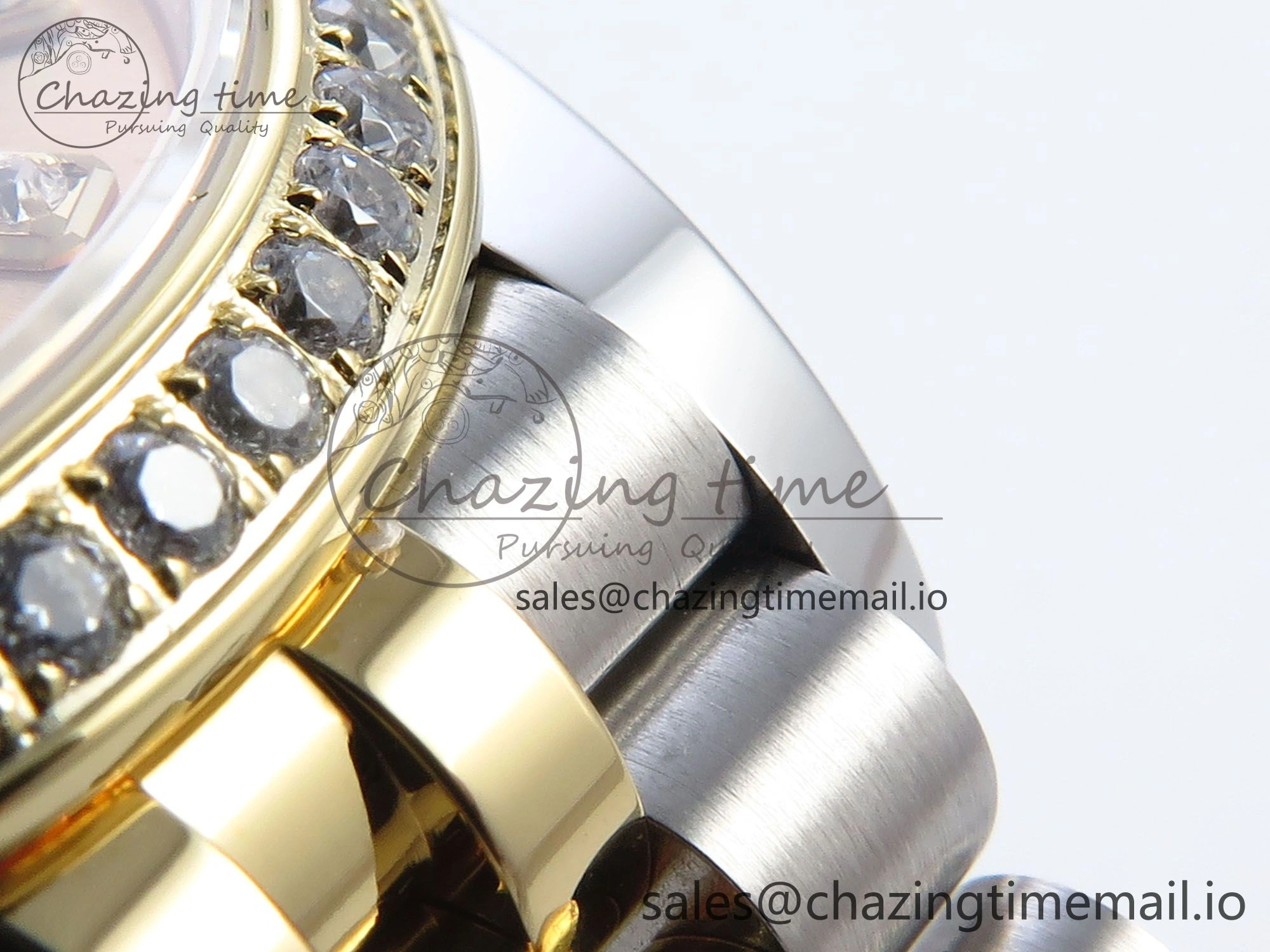 MultiPurpose DateJust 31 278383RBR ARF 1:1 Best Edition 904L Steel YG Diamonds Dial Diamonds Bezel on SS YG Jubilee Bracelet ETA 415