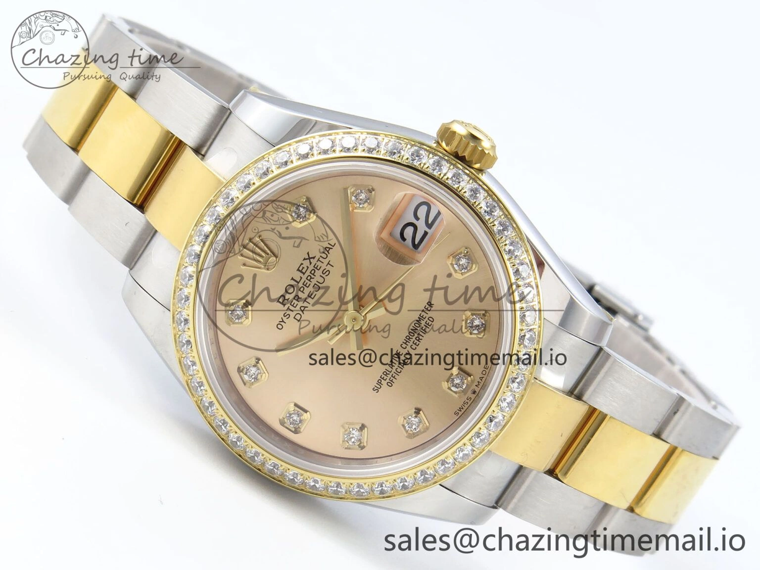 DateJust 31 278383RBR ARF 1:1 Best Edition 904L Steel YG Diamonds Dial Diamonds Bezel on SS YG Oyster Bracelet ETA Comfortable 405