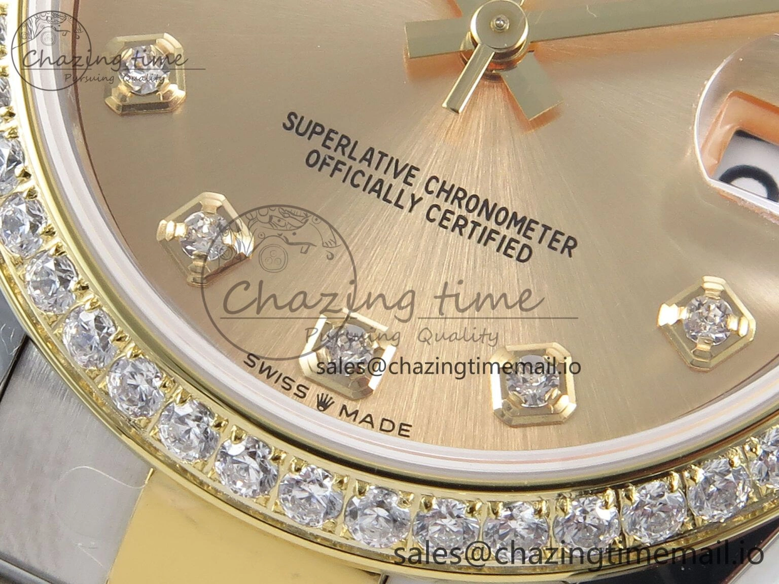 DateJust 31 278383RBR ARF 1:1 Best Edition 904L Steel YG Diamonds Dial Diamonds Bezel on SS YG Oyster Bracelet ETA Comfortable 405