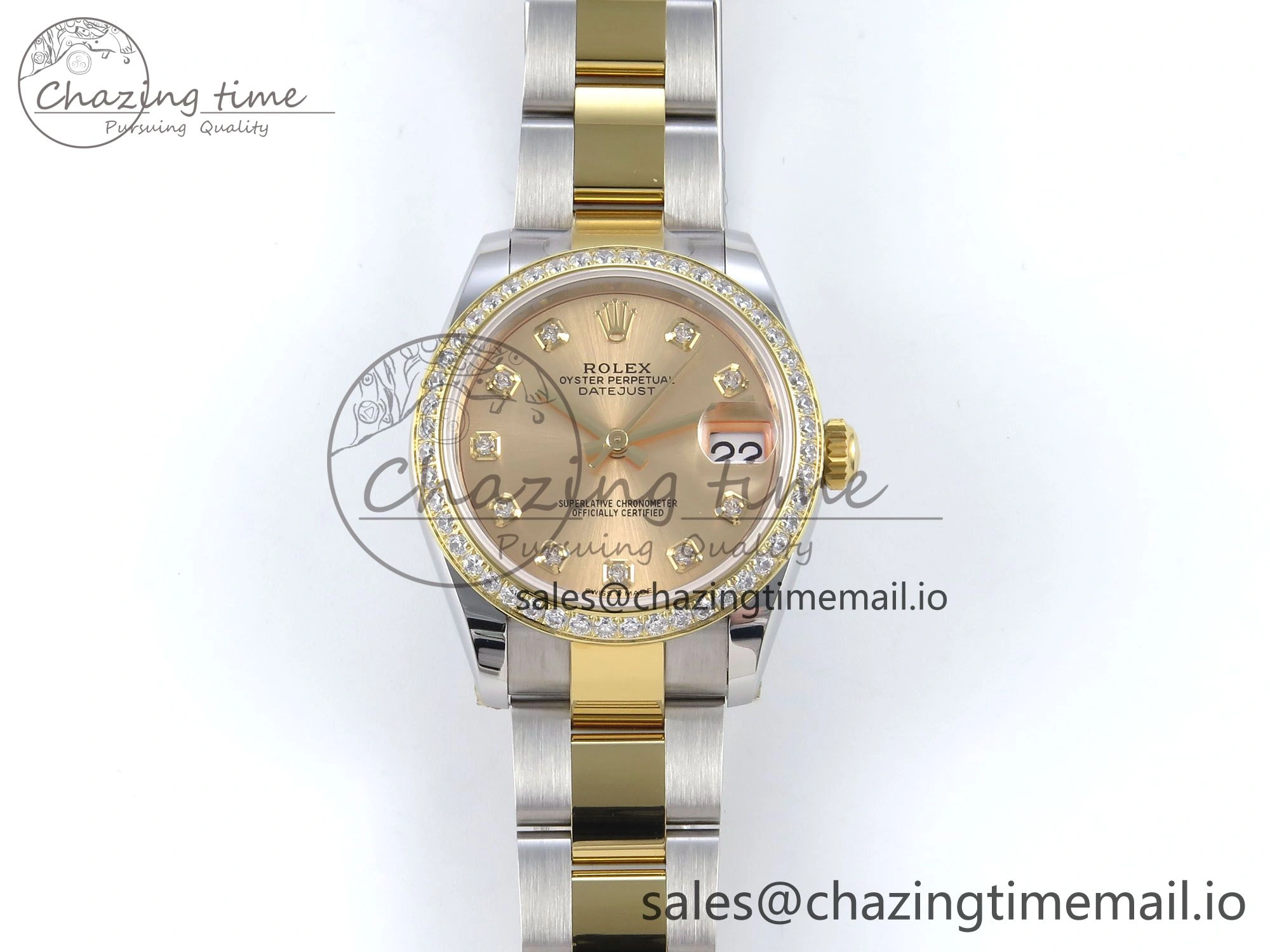 DateJust 31 278383RBR ARF 1:1 Best Edition 904L Steel YG Diamonds Dial Diamonds Bezel on SS YG Oyster Bracelet ETA Comfortable 405