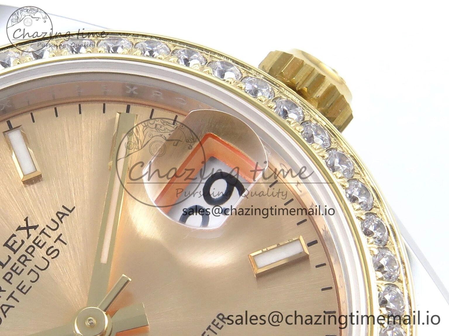 DateJust 31 278383RBR ARF 1:1 Best Edition 904L Steel YG Stick Dial Diamonds Bezel on SS YG Jubilee Bracelet ETA SoftTouch 412
