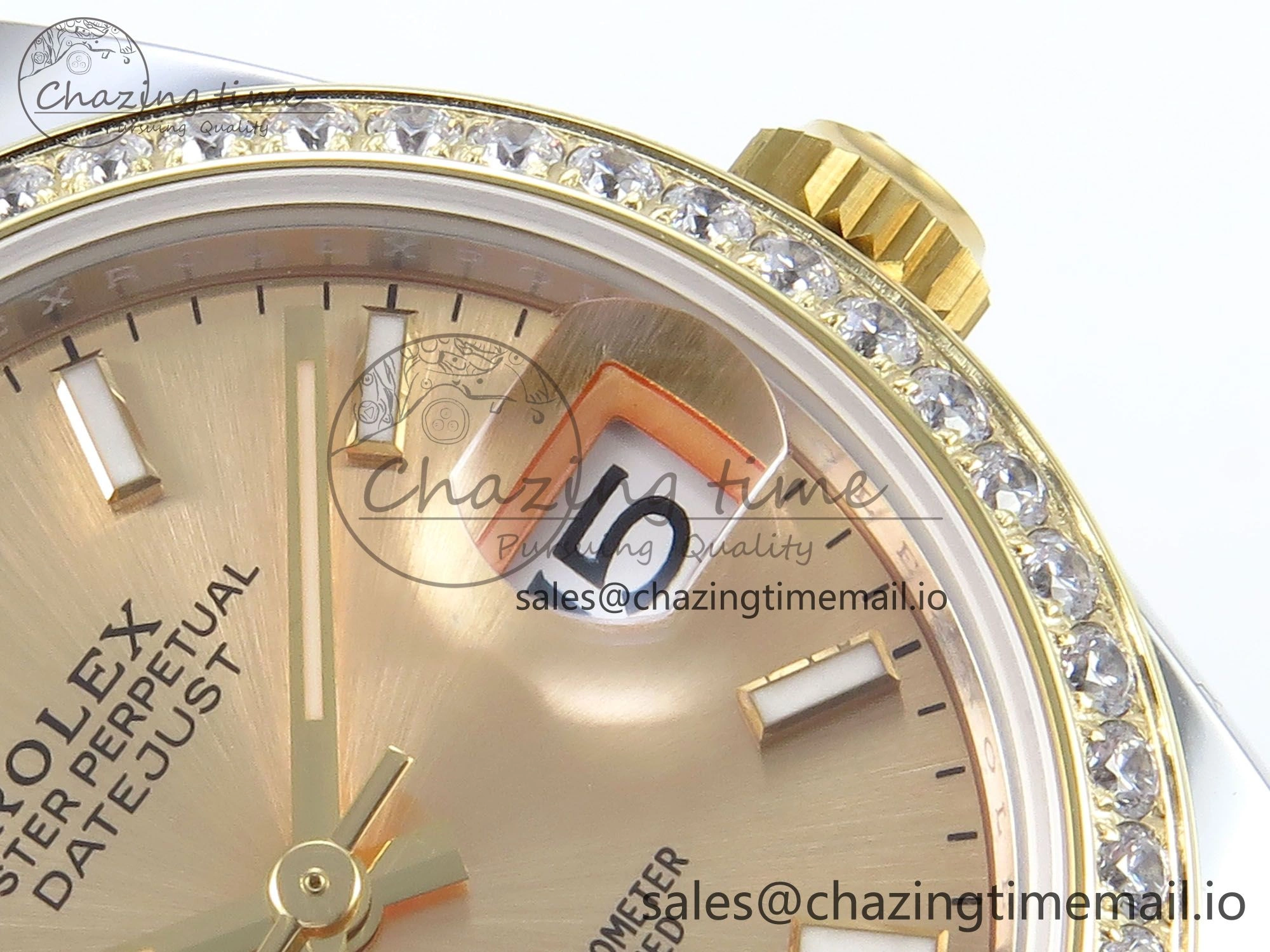 Classic DateJust 31 278383RBR ARF 1:1 Best Edition 904L Steel YG Stick Dial Diamonds Bezel on SS YG Oyster Bracelet ETA 398