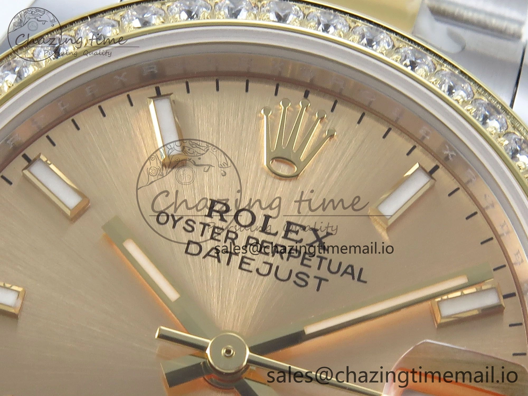 Classic DateJust 31 278383RBR ARF 1:1 Best Edition 904L Steel YG Stick Dial Diamonds Bezel on SS YG Oyster Bracelet ETA 398