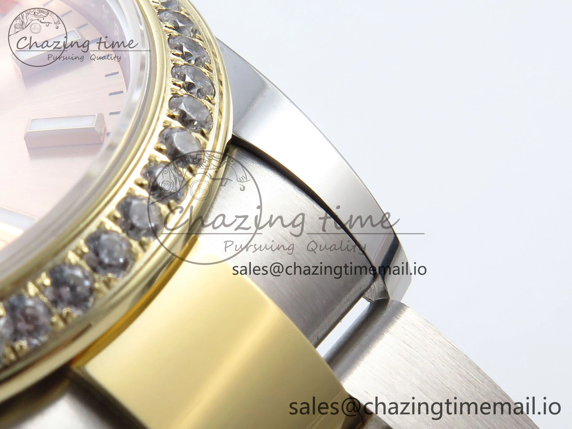 Classic DateJust 31 278383RBR ARF 1:1 Best Edition 904L Steel YG Stick Dial Diamonds Bezel on SS YG Oyster Bracelet ETA 398