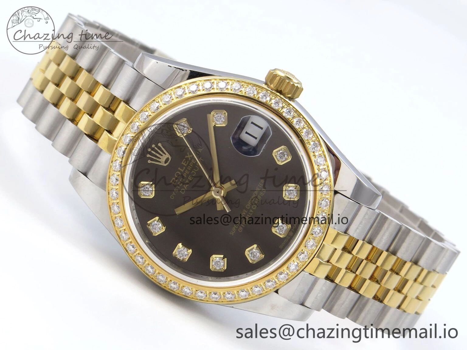 DateJust 31 278383RBR JARF 1:1 Best Edition 904L Steel Gray Diamonds Dial on SS YG Jubilee Bracelet HZ ComfortFit 876