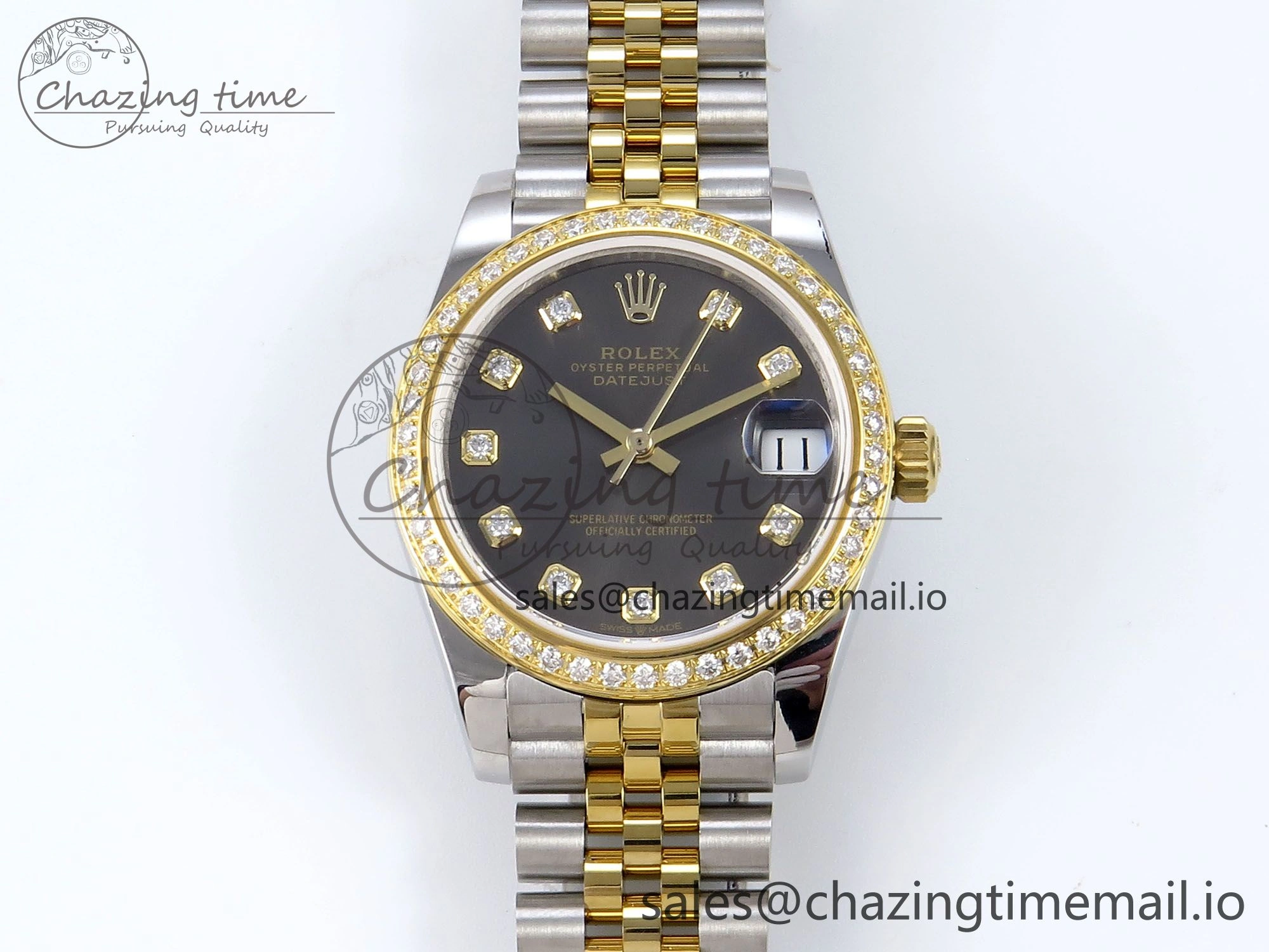 DateJust 31 278383RBR JARF 1:1 Best Edition 904L Steel Gray Diamonds Dial on SS YG Jubilee Bracelet HZ ComfortFit 876