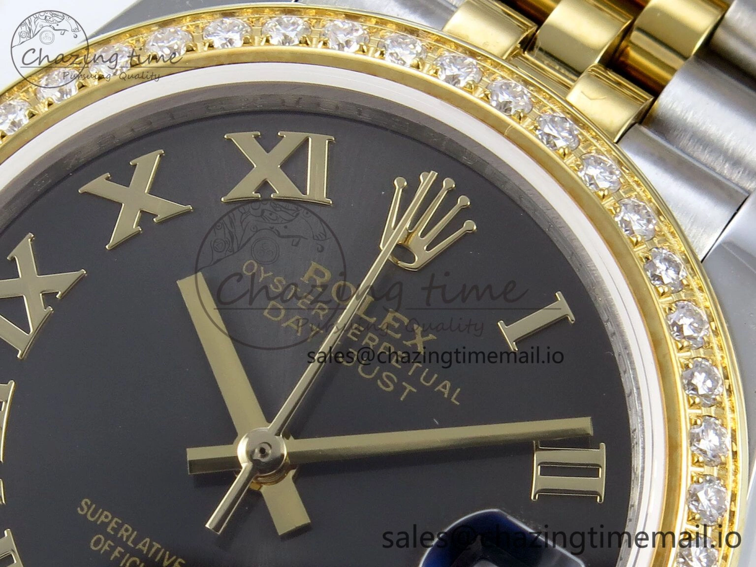 OnTrend DateJust 31 278383RBR JARF 1:1 Best Edition 904L Steel Gray Roman Diamonds Dial on SS YG Jubilee Bracelet HZ 880