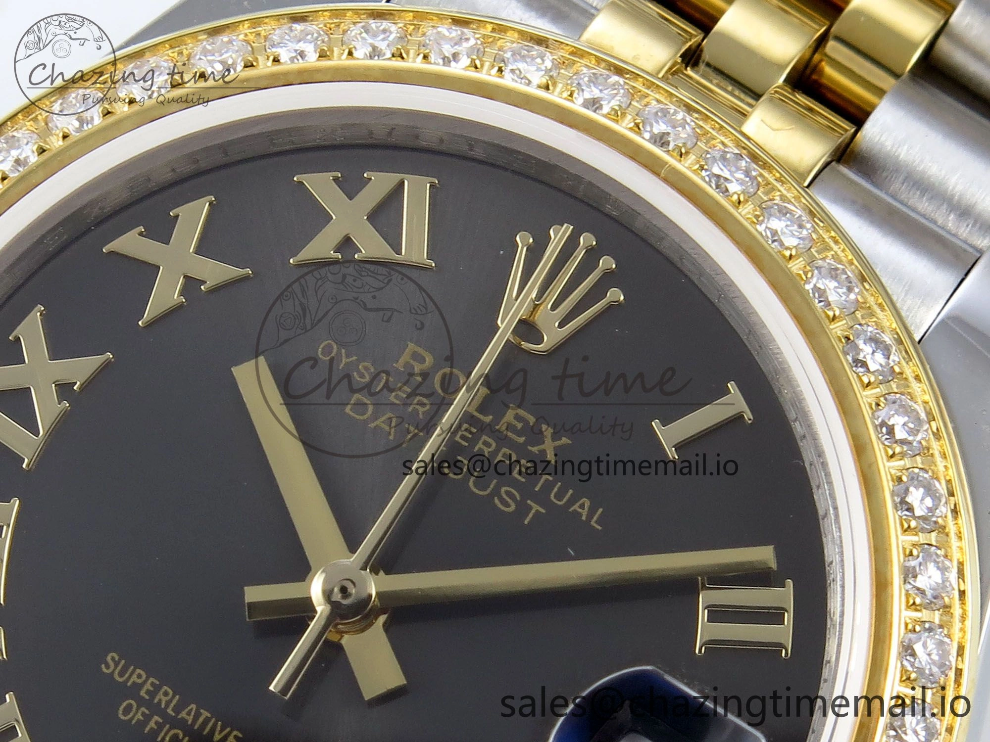 OnTrend DateJust 31 278383RBR JARF 1:1 Best Edition 904L Steel Gray Roman Diamonds Dial on SS YG Jubilee Bracelet HZ 880