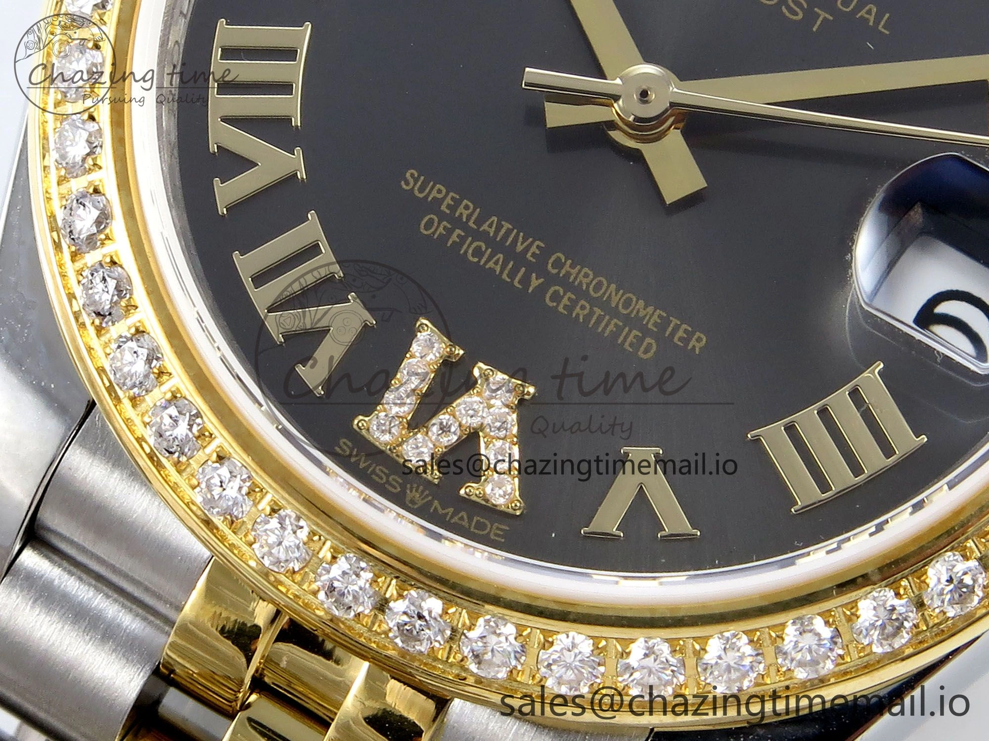 OnTrend DateJust 31 278383RBR JARF 1:1 Best Edition 904L Steel Gray Roman Diamonds Dial on SS YG Jubilee Bracelet HZ 880