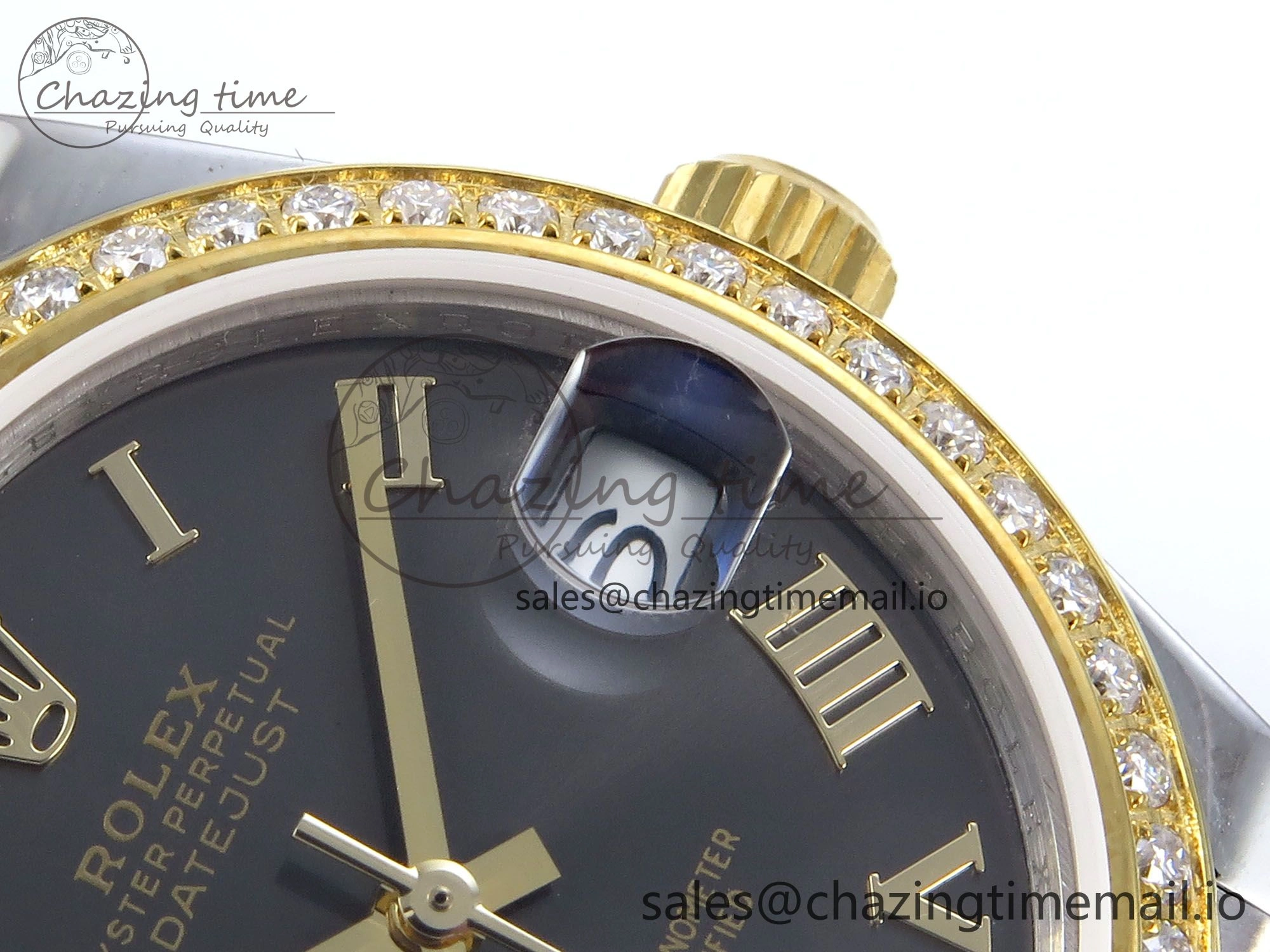 OnTrend DateJust 31 278383RBR JARF 1:1 Best Edition 904L Steel Gray Roman Diamonds Dial on SS YG Jubilee Bracelet HZ 880