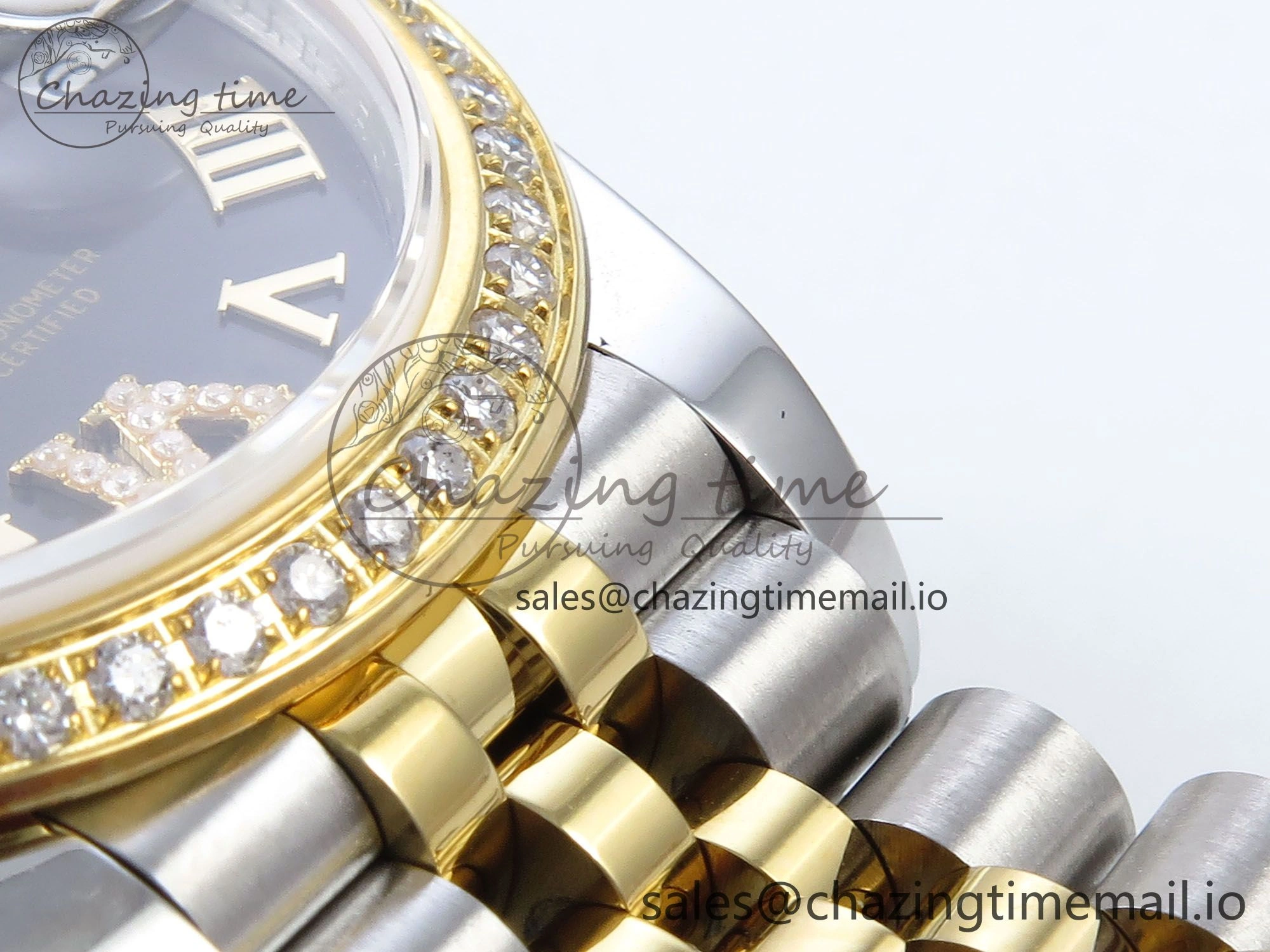 OnTrend DateJust 31 278383RBR JARF 1:1 Best Edition 904L Steel Gray Roman Diamonds Dial on SS YG Jubilee Bracelet HZ 880