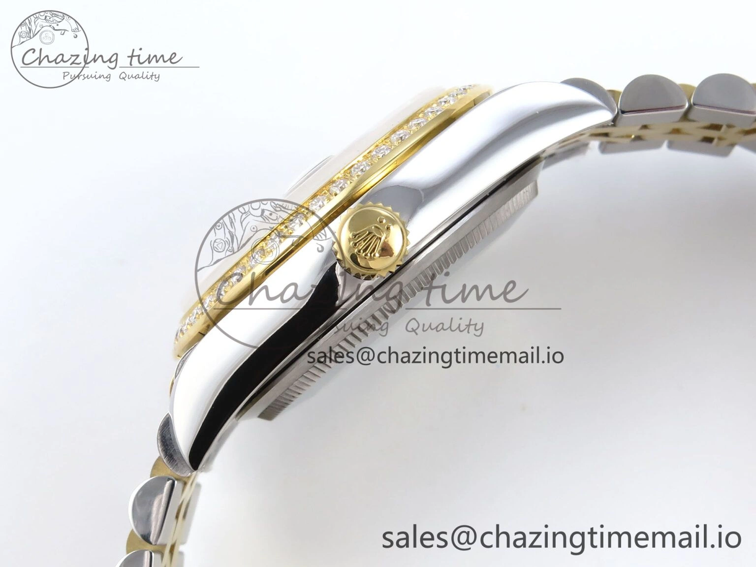 OnTrend DateJust 31 278383RBR JARF 1:1 Best Edition 904L Steel Gray Roman Diamonds Dial on SS YG Jubilee Bracelet HZ 880
