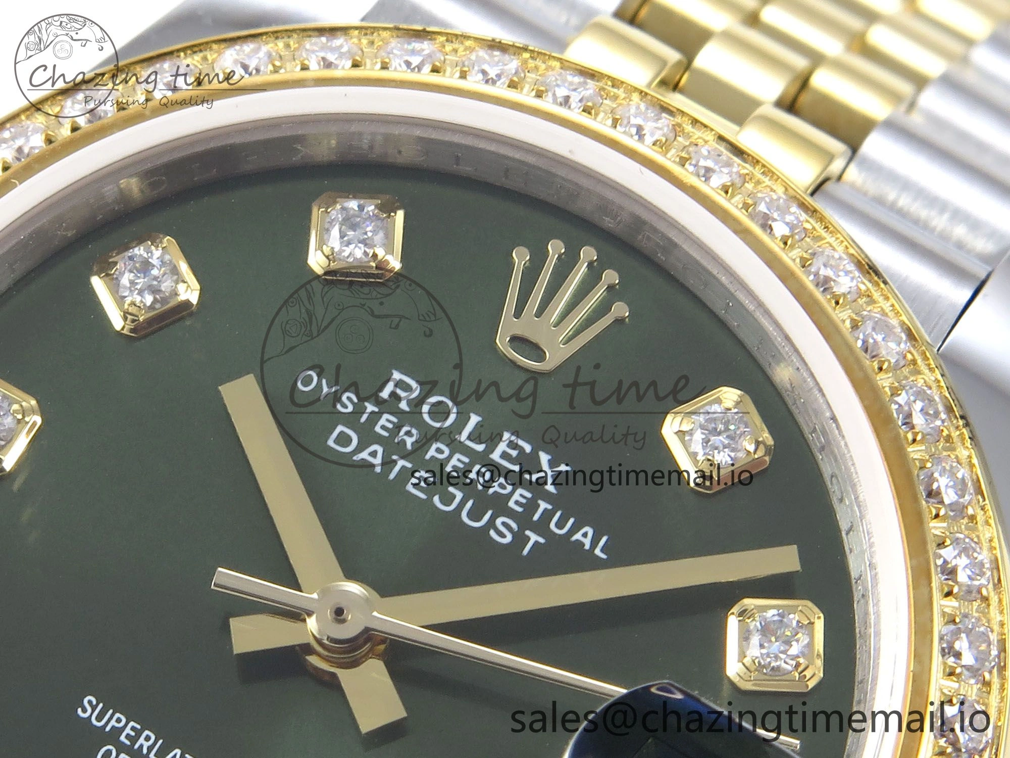 DateJust 31 278383RBR JARF 1:1 Best Edition 904L Steel Green Diamonds Dial on SS YG Jubilee Bracelet HZ ZipUp 877