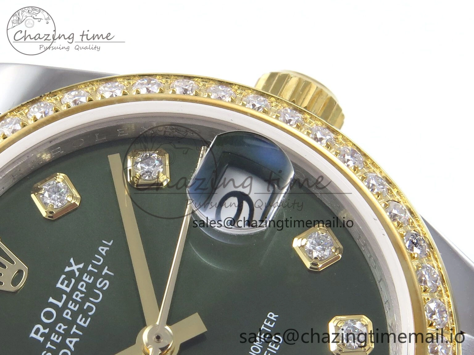 DateJust 31 278383RBR JARF 1:1 Best Edition 904L Steel Green Diamonds Dial on SS YG Jubilee Bracelet HZ ZipUp 877