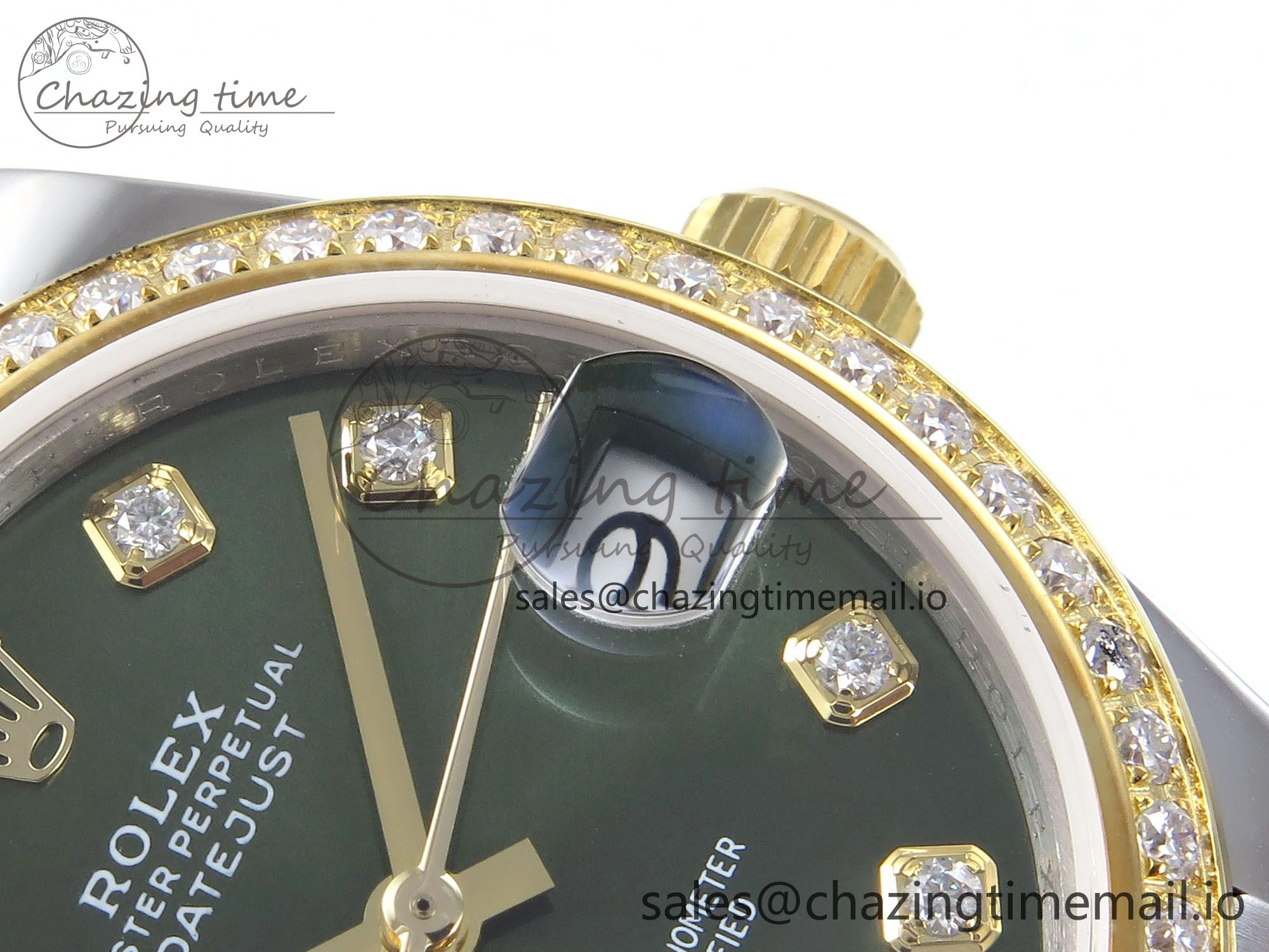 DateJust 31 278383RBR JARF 1:1 Best Edition 904L Steel Green Diamonds Dial on SS YG Jubilee Bracelet HZ ZipUp 877