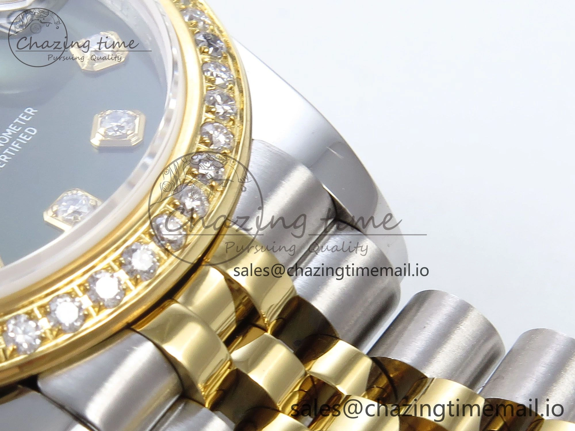 DateJust 31 278383RBR JARF 1:1 Best Edition 904L Steel Green Diamonds Dial on SS YG Jubilee Bracelet HZ ZipUp 877