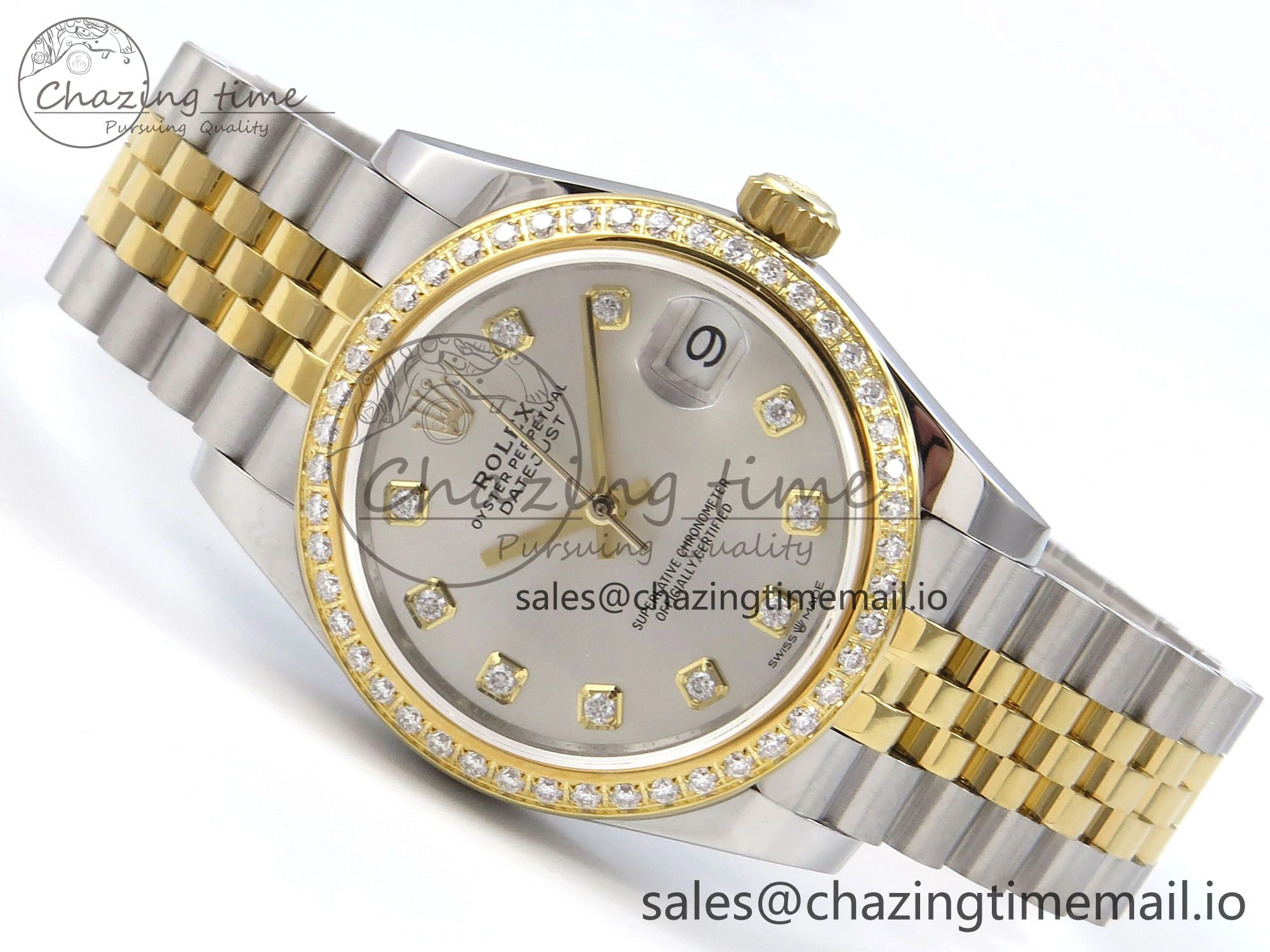 DateJust 31 278383RBR JARF 1:1 Best Edition 904L Steel Silver Diamonds Dial on SS YG Jubilee Bracelet HZ UrbanStyle 878