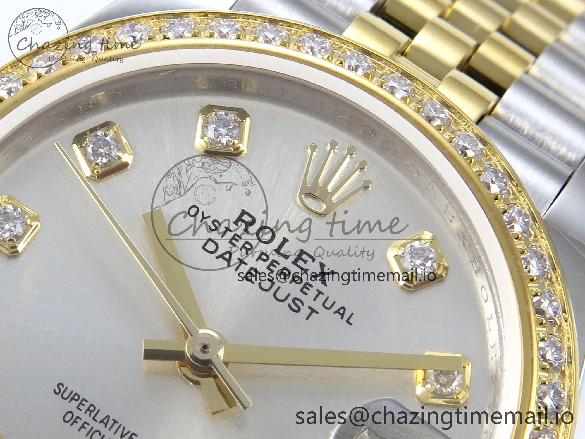 DateJust 31 278383RBR JARF 1:1 Best Edition 904L Steel Silver Diamonds Dial on SS YG Jubilee Bracelet HZ UrbanStyle 878