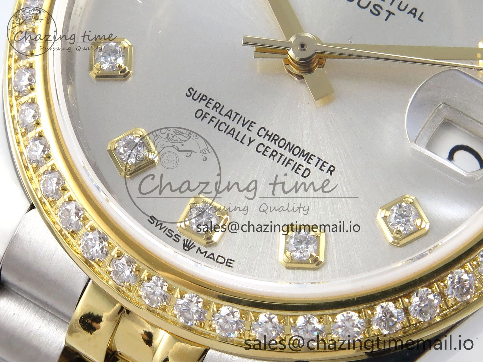 DateJust 31 278383RBR JARF 1:1 Best Edition 904L Steel Silver Diamonds Dial on SS YG Jubilee Bracelet HZ UrbanStyle 878
