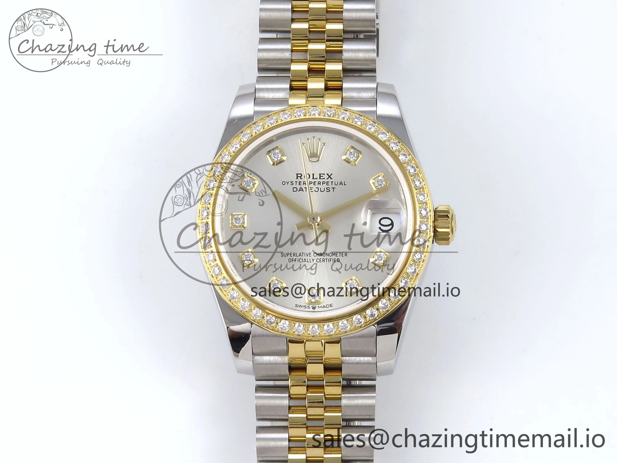 DateJust 31 278383RBR JARF 1:1 Best Edition 904L Steel Silver Diamonds Dial on SS YG Jubilee Bracelet HZ UrbanStyle 878