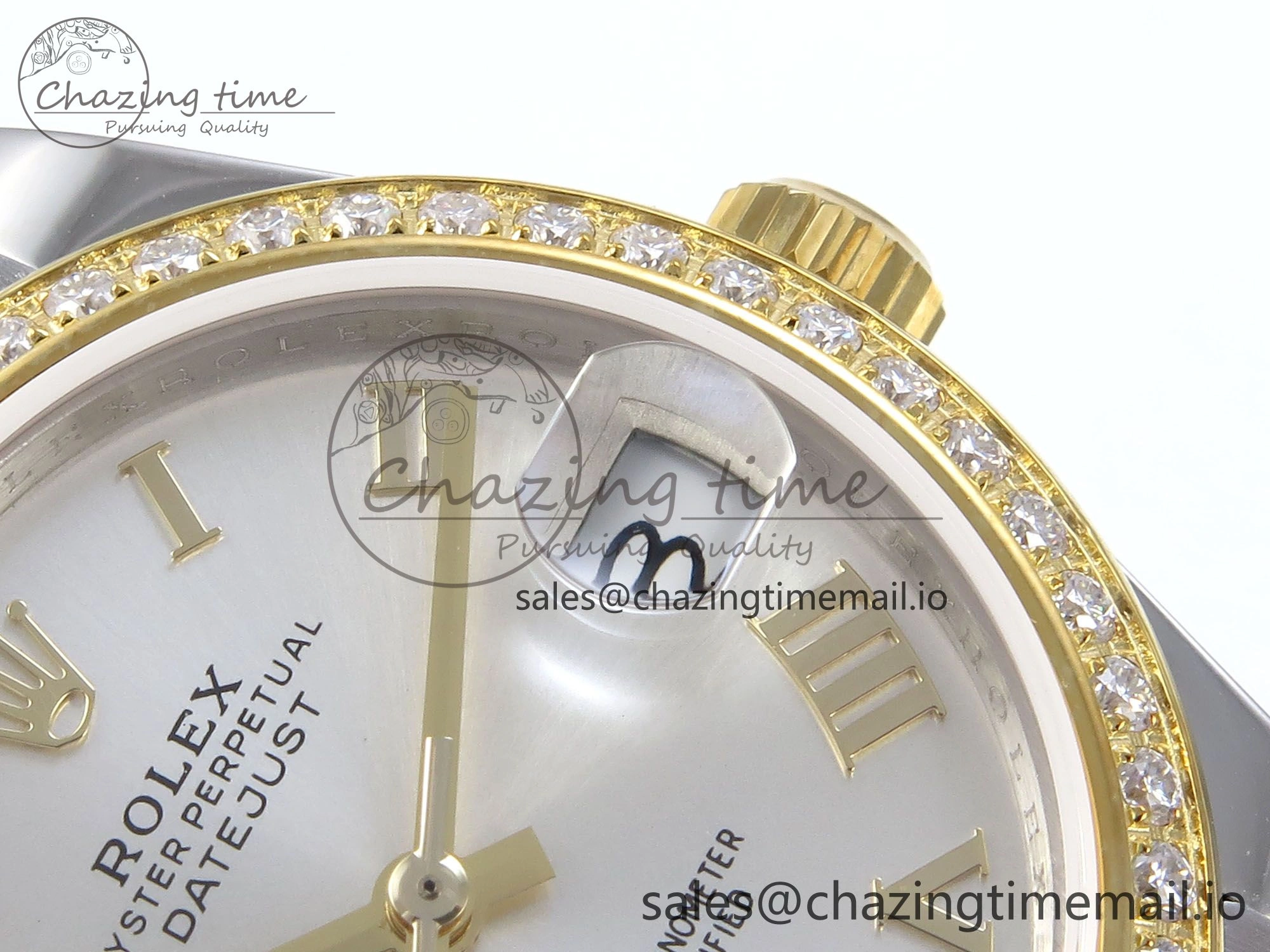 BestValue DateJust 31 278383RBR JARF 1:1 Best Edition 904L Steel Silver Roman Diamonds Dial on SS YG Jubilee Bracelet HZ 879