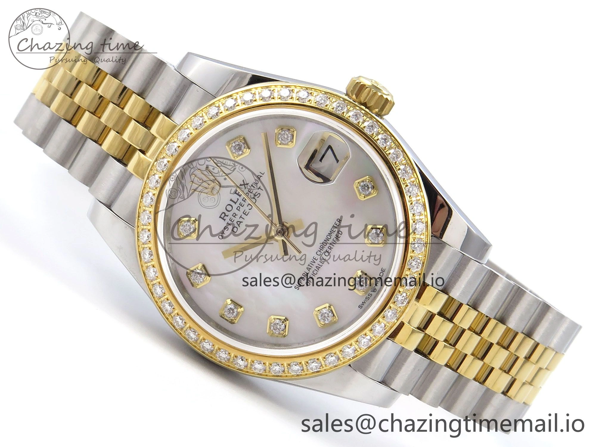 DateJust 31 278383RBR JARF 1:1 Best Edition 904L Steel White MOP Diamonds Dial on SS YG Jubilee Bracelet HZ QuickDry 882