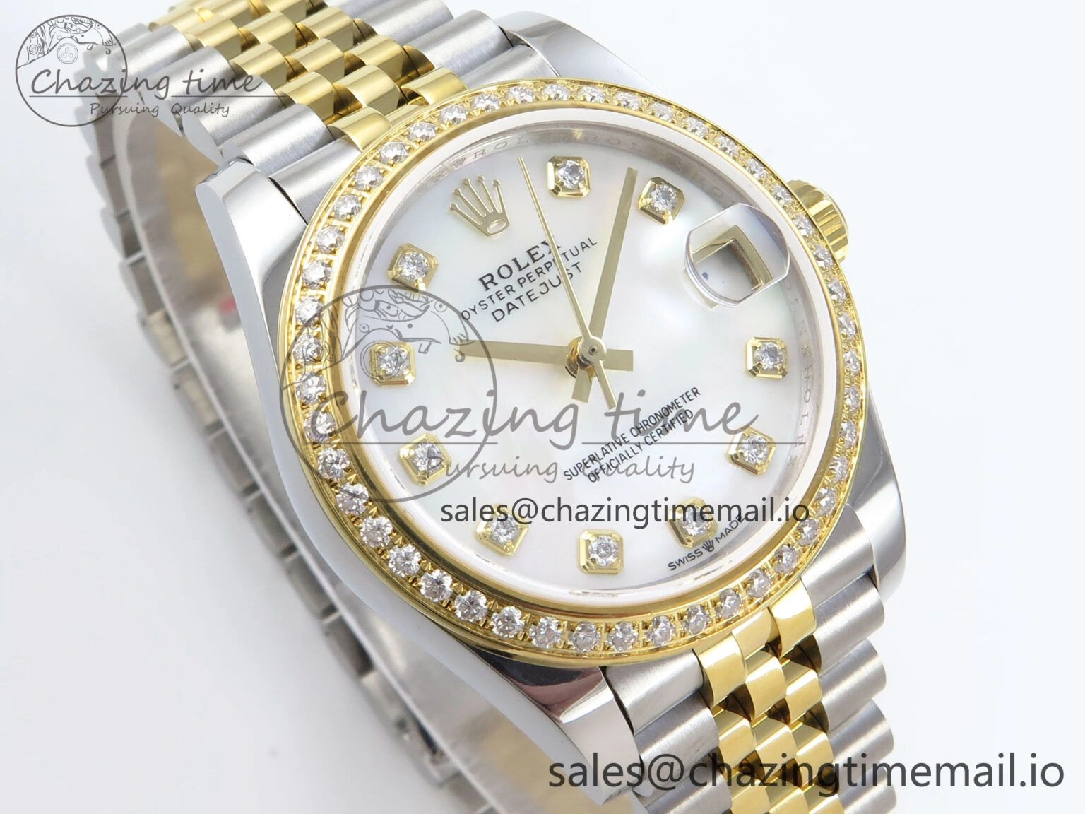 DateJust 31 278383RBR JARF 1:1 Best Edition 904L Steel White MOP Diamonds Dial on SS YG Jubilee Bracelet HZ QuickDry 882