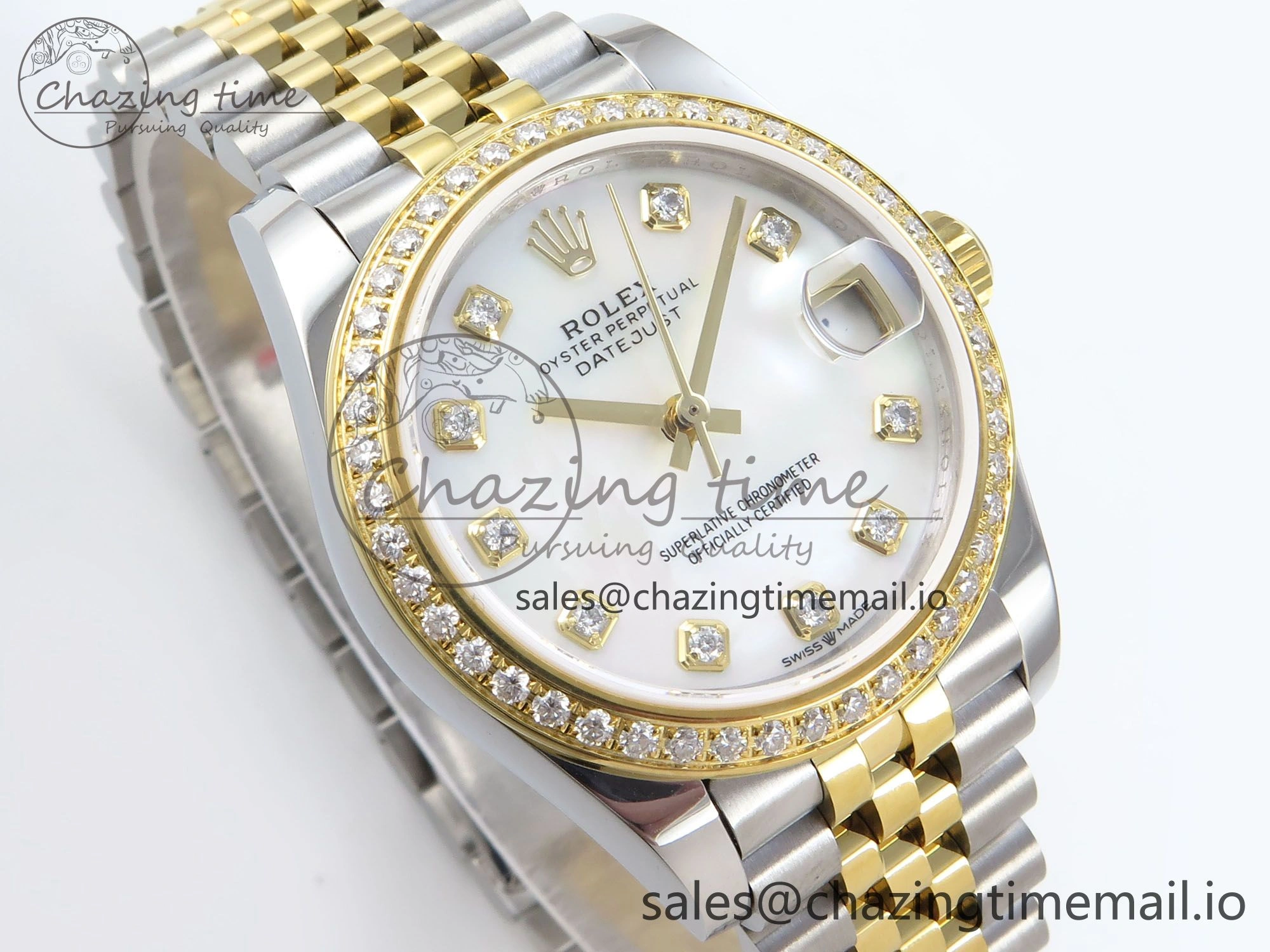 DateJust 31 278383RBR JARF 1:1 Best Edition 904L Steel White MOP Diamonds Dial on SS YG Jubilee Bracelet HZ QuickDry 882