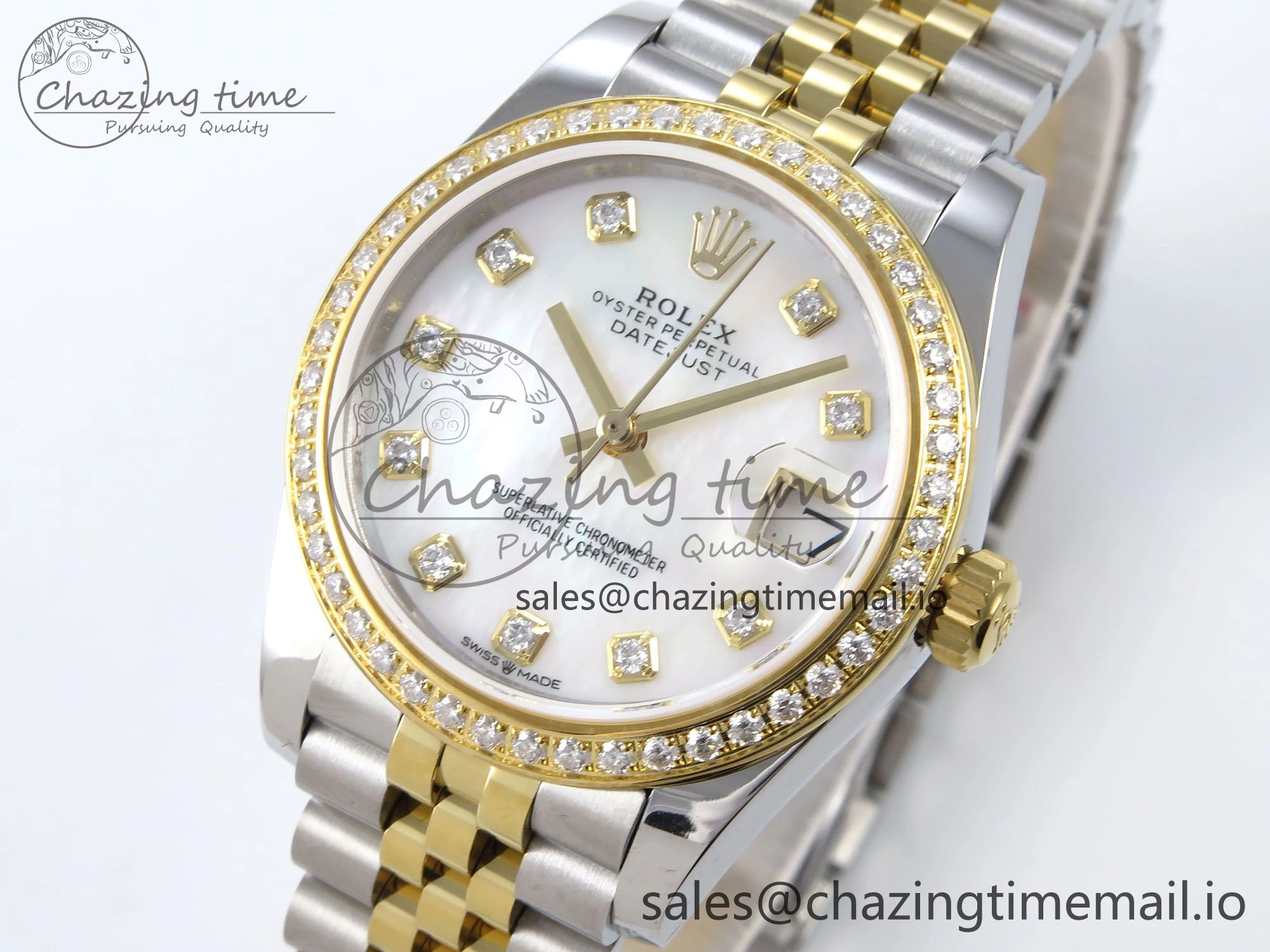 DateJust 31 278383RBR JARF 1:1 Best Edition 904L Steel White MOP Diamonds Dial on SS YG Jubilee Bracelet HZ QuickDry 882