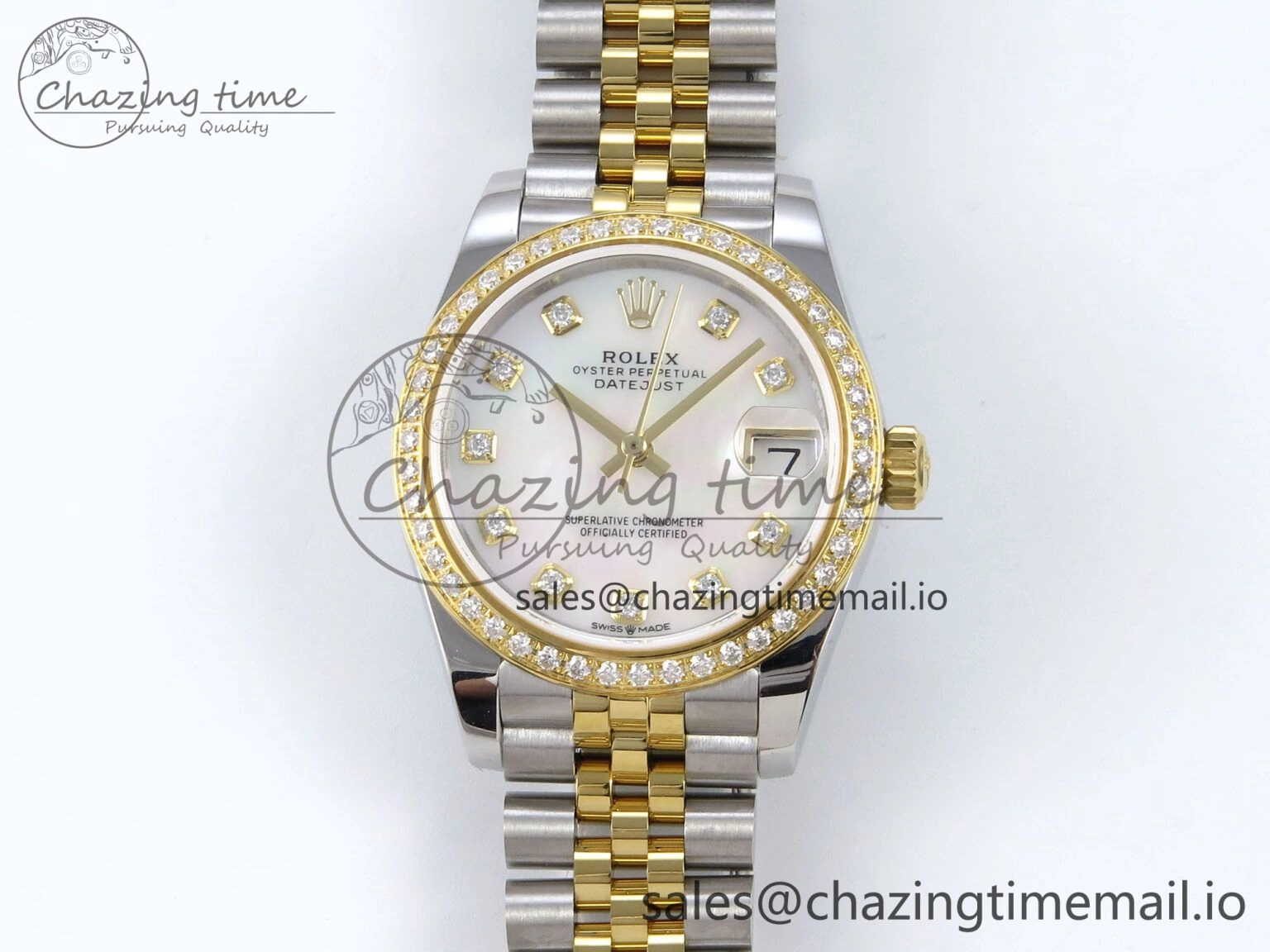DateJust 31 278383RBR JARF 1:1 Best Edition 904L Steel White MOP Diamonds Dial on SS YG Jubilee Bracelet HZ QuickDry 882