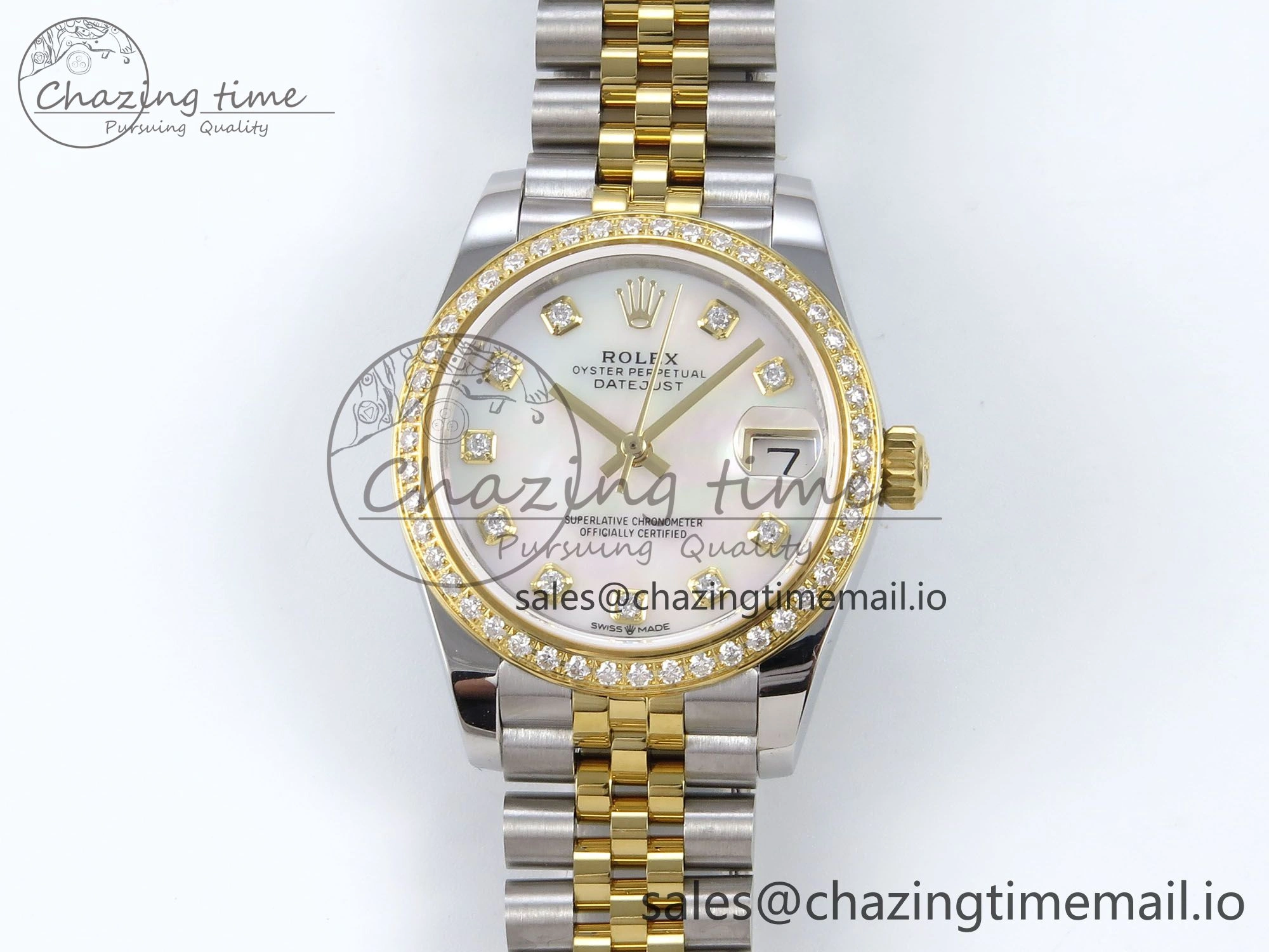 DateJust 31 278383RBR JARF 1:1 Best Edition 904L Steel White MOP Diamonds Dial on SS YG Jubilee Bracelet HZ QuickDry 882