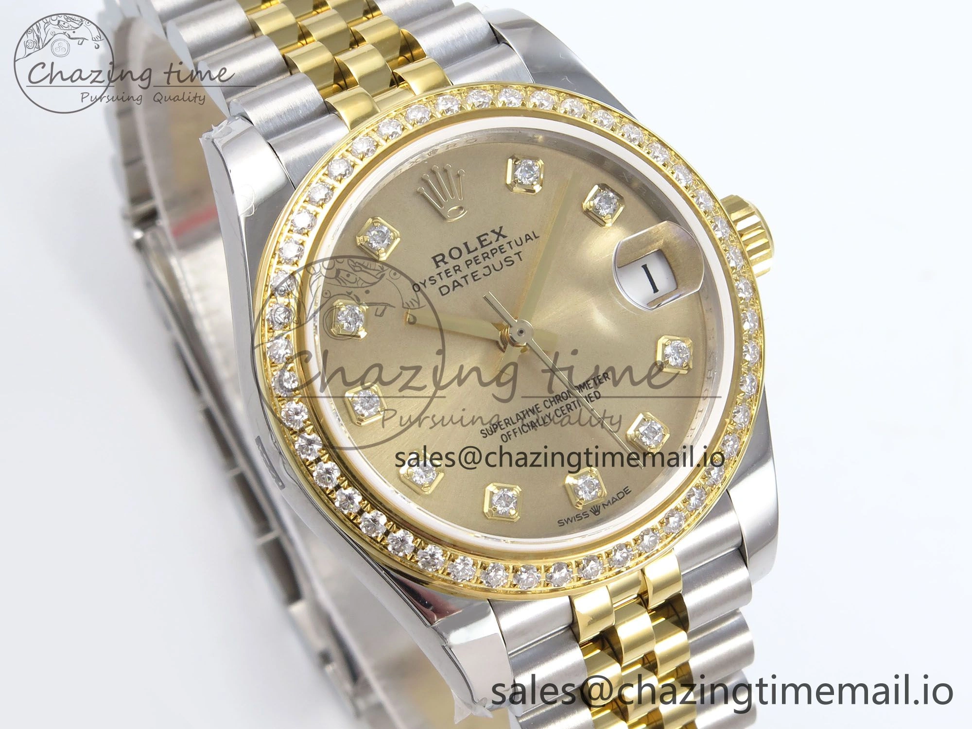 DateJust 31 278383RBR JARF 1:1 Best Edition 904L Steel YG Diamonds Dial on SS YG Jubilee Bracelet HZ Fashionable 881