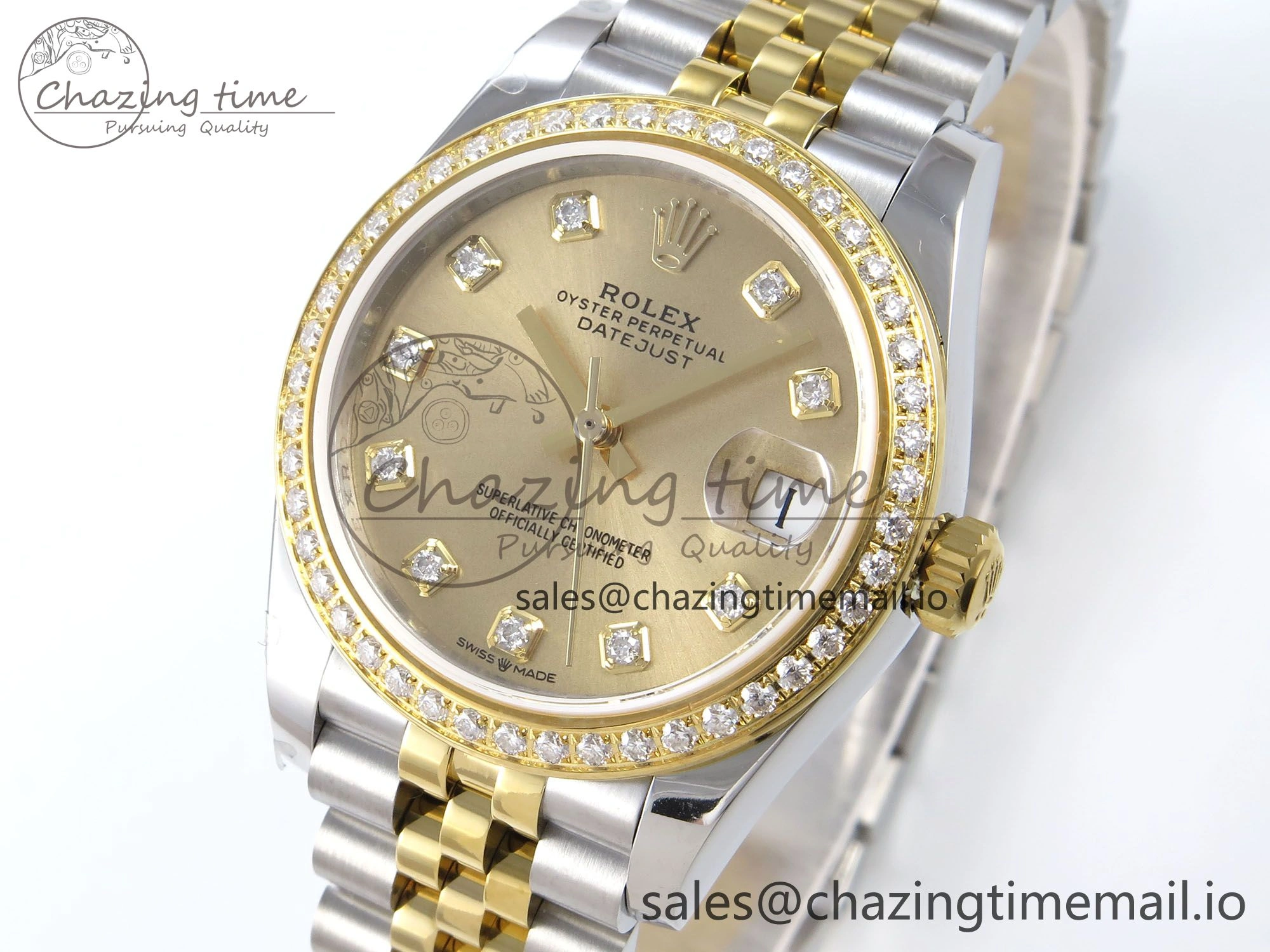 DateJust 31 278383RBR JARF 1:1 Best Edition 904L Steel YG Diamonds Dial on SS YG Jubilee Bracelet HZ Fashionable 881