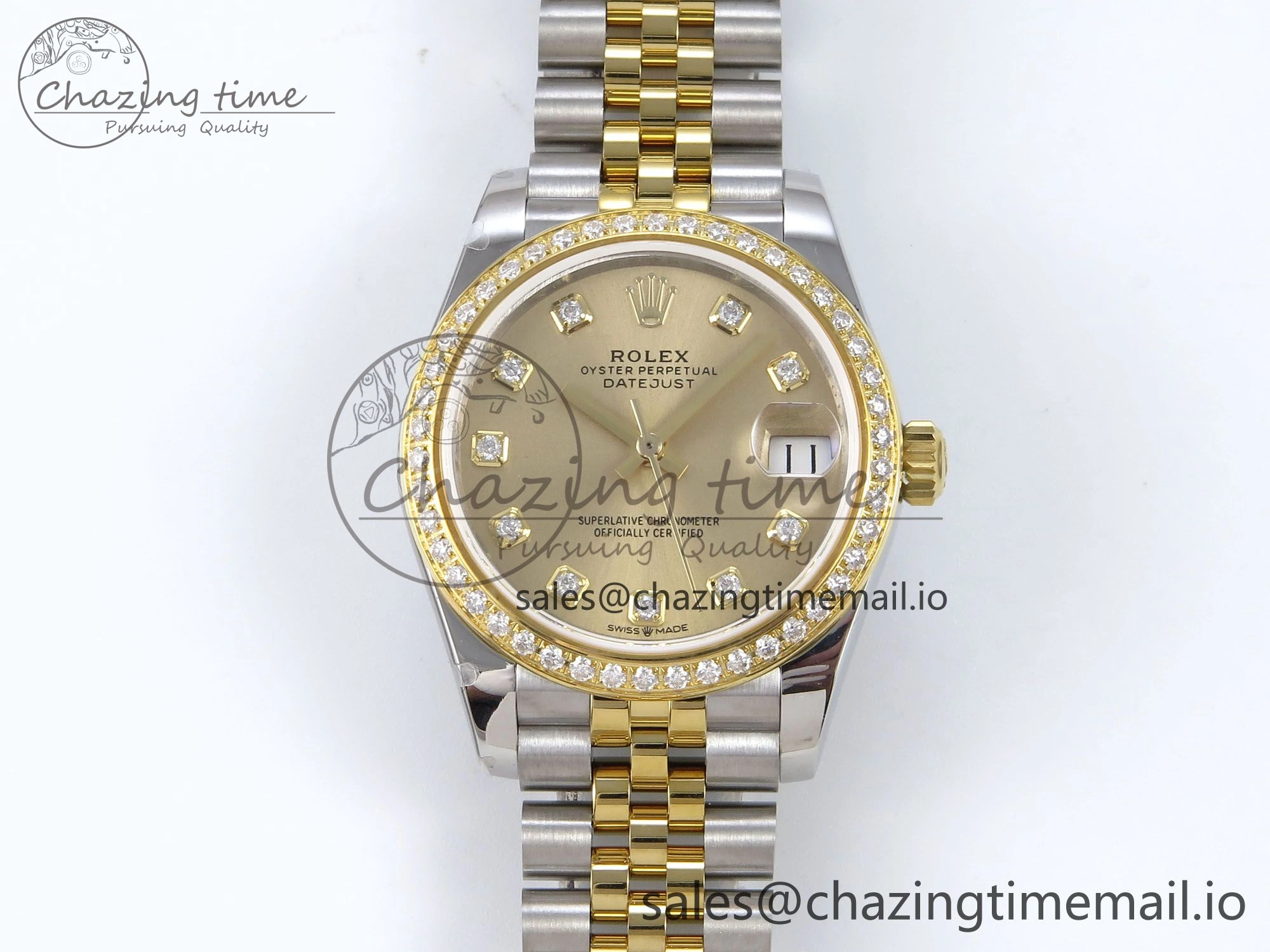 DateJust 31 278383RBR JARF 1:1 Best Edition 904L Steel YG Diamonds Dial on SS YG Jubilee Bracelet HZ Fashionable 881
