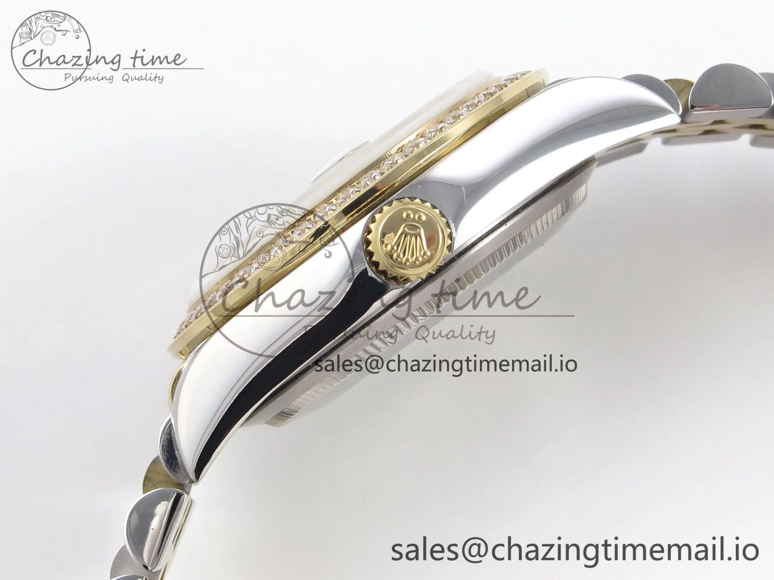 WeatherProof DateJust 31 278383RBR SS YG GMF 1:1 Best Edition 904L Steel Olive Green Diamonds Dial on Jubilee Bracelet A 1148